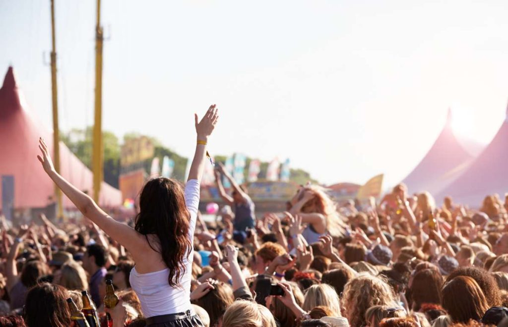 Photo of festival crowd for article talking about the production budget for your music event