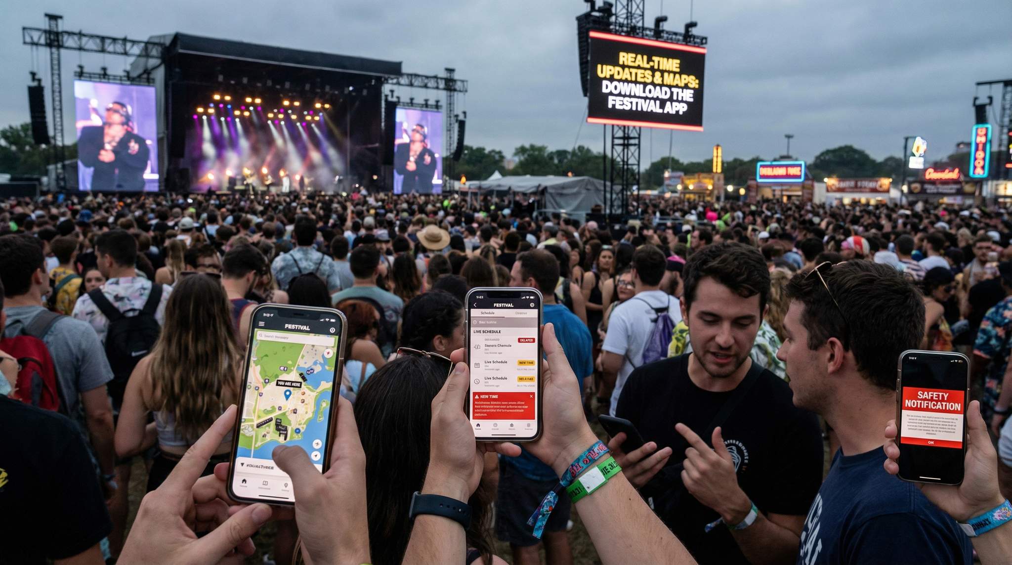 App UX for 100,000 Festival-Goers: Real-Time Updates, Offline Maps and Safety