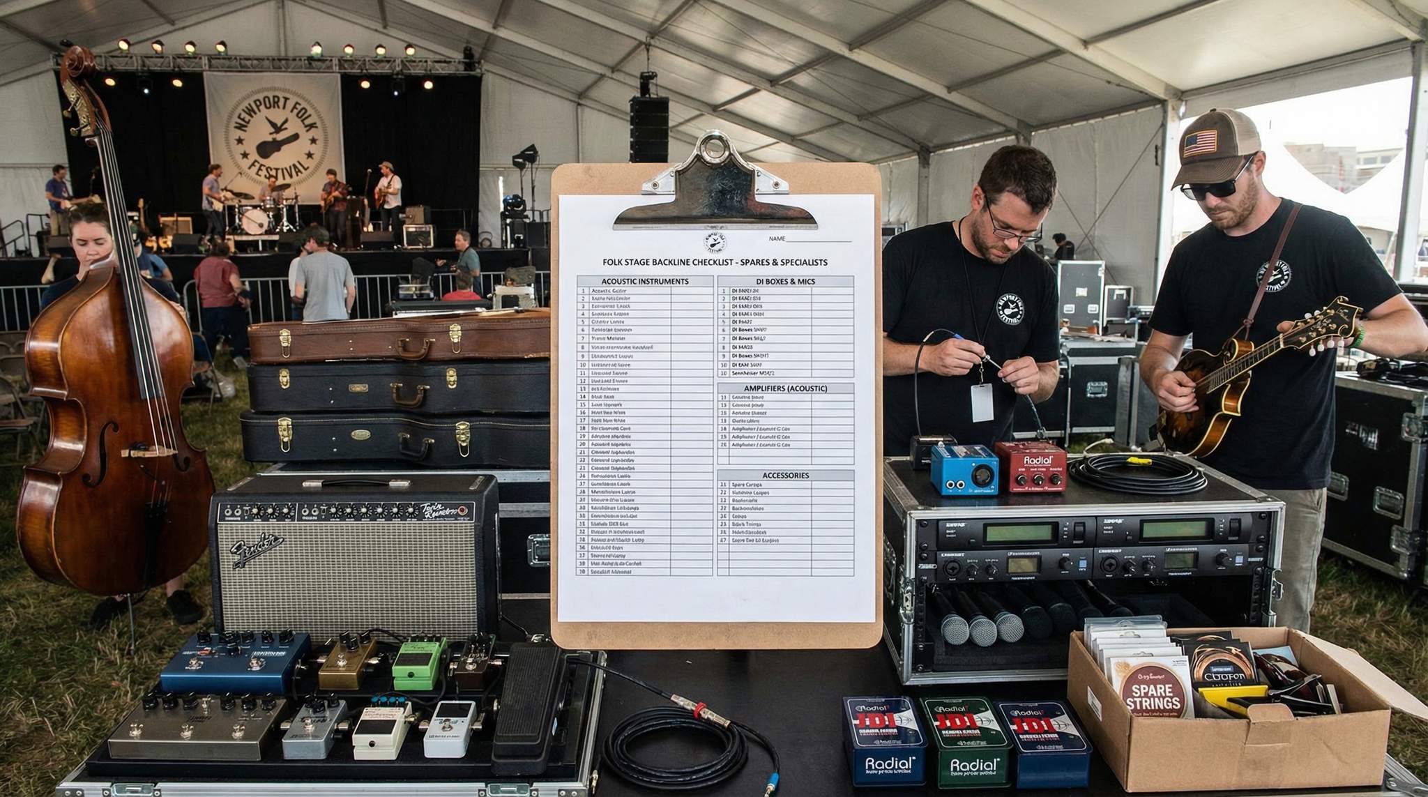 Backline Lists for Folk Festivals: Spares and Specialists