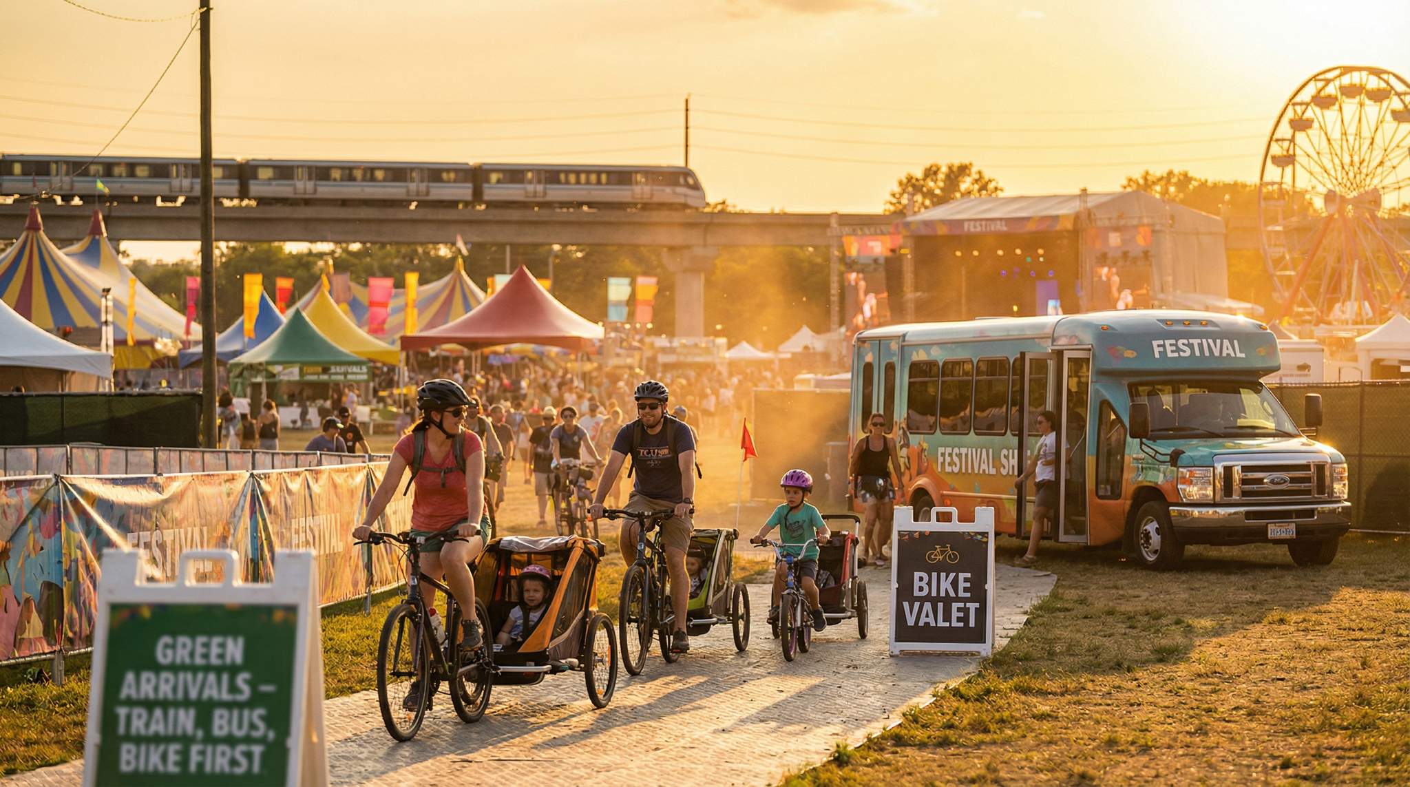 Bikes, Buses, Trains Over Cars: Greener Travel at Family-Friendly Festivals