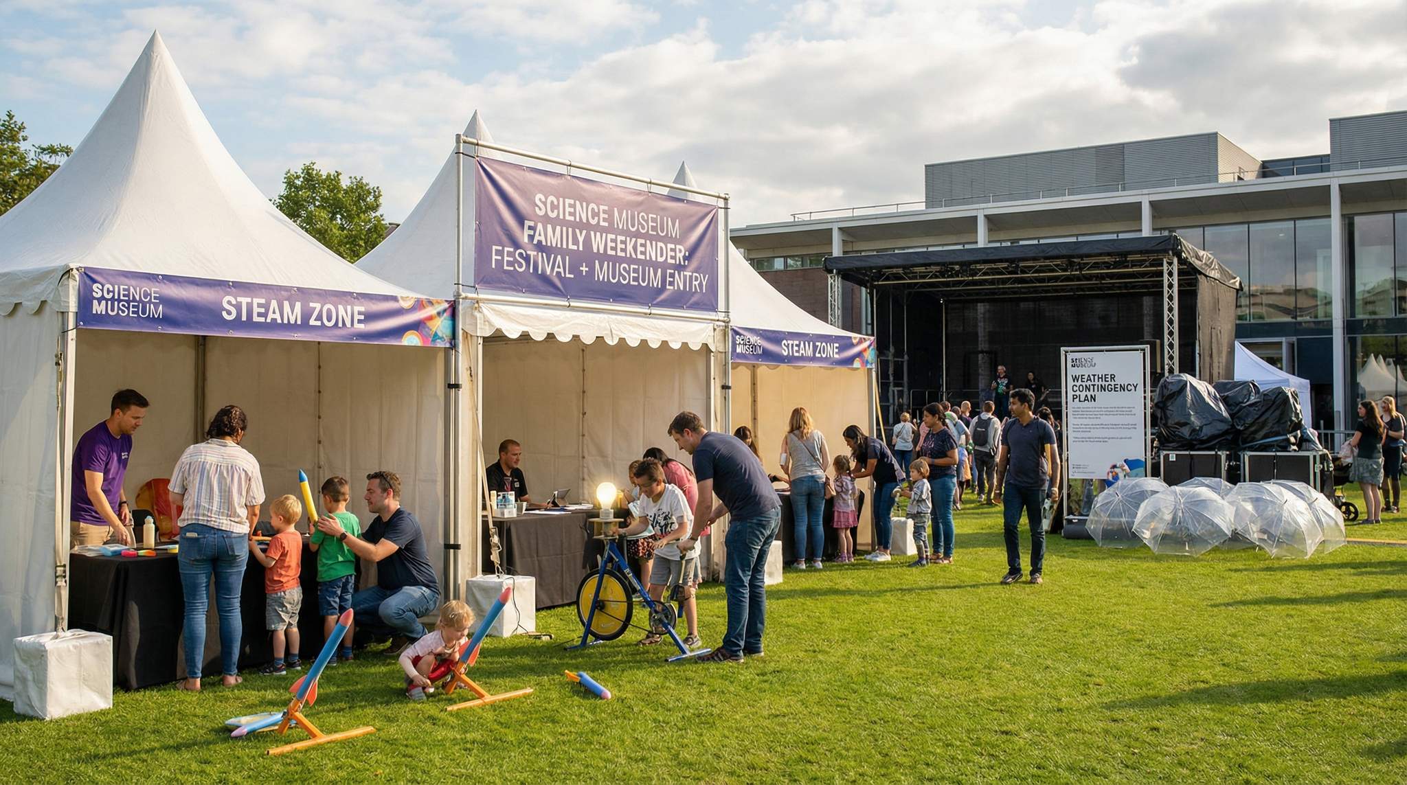 Case Study: Science Museum’s Outdoor Family Weekender Festival – STEAM Tents, Ticket Bundling and Weather Contingencies