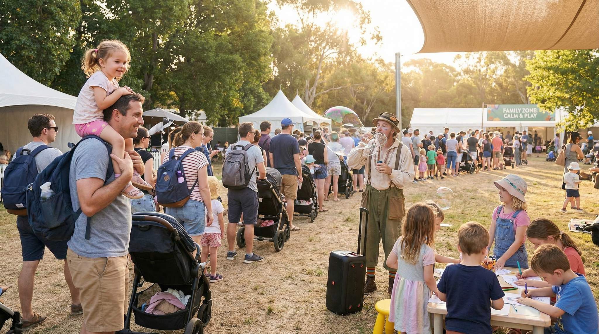 Long lines don’t have to mean meltdowns—see how calming entertainment &#038; simple comforts keep kids happy, parents relaxed, and festival queues peaceful.
