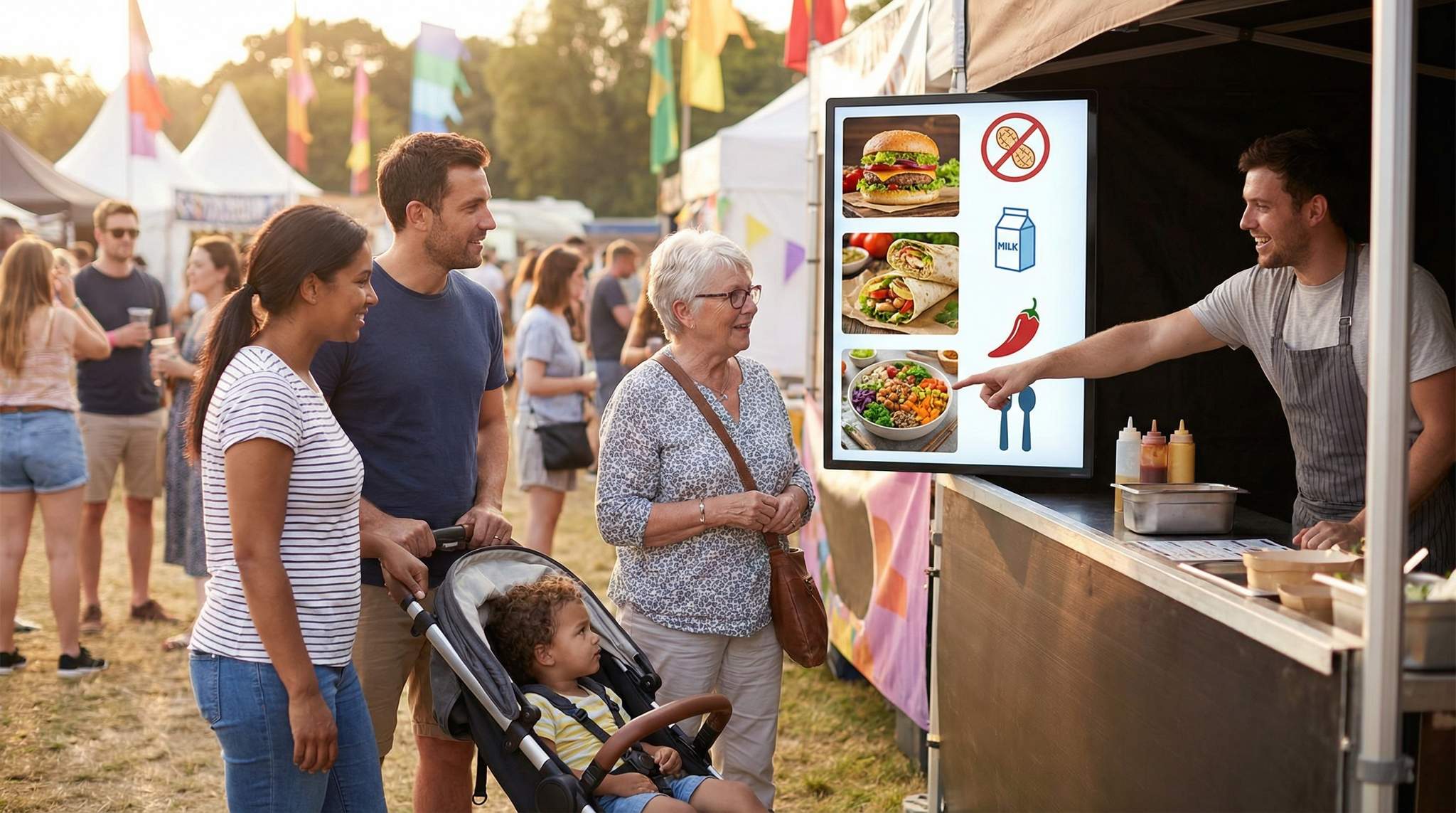 Festival Vendor Menus with Pictograms and Real Photos