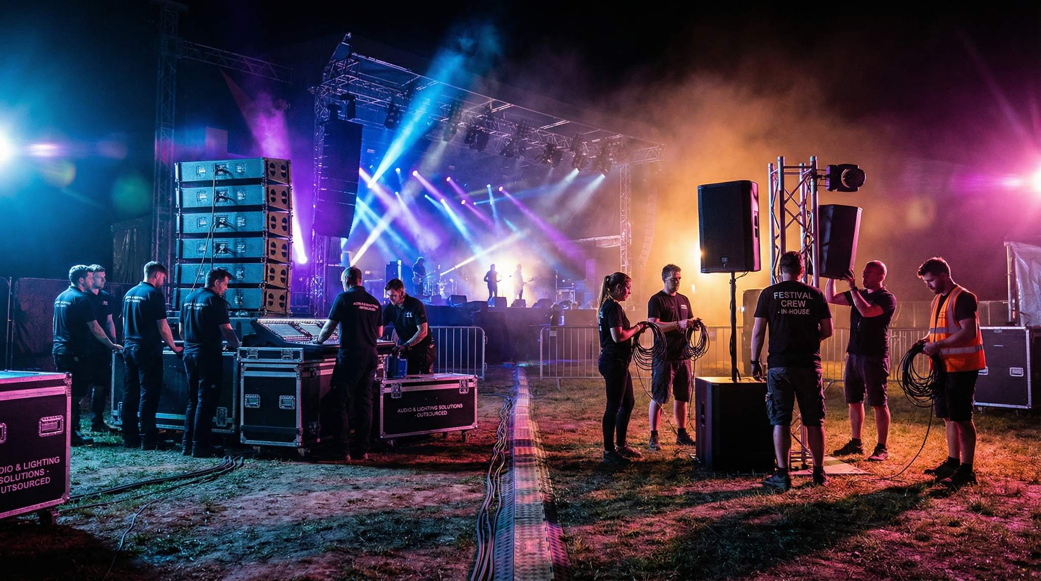 Should you handle festival tasks with your own team or hire the pros? Discover how top festivals decide which operations to keep in-house and when to outsource vital services like staging, sound, security, and ticketing.
