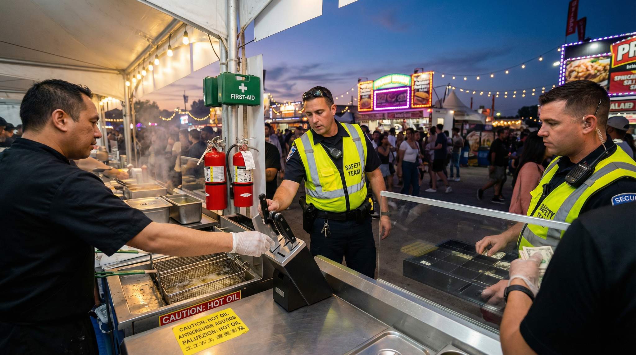 Security in Food Festival Environments: Managing Knives, Hot Oil, and Cash Safely