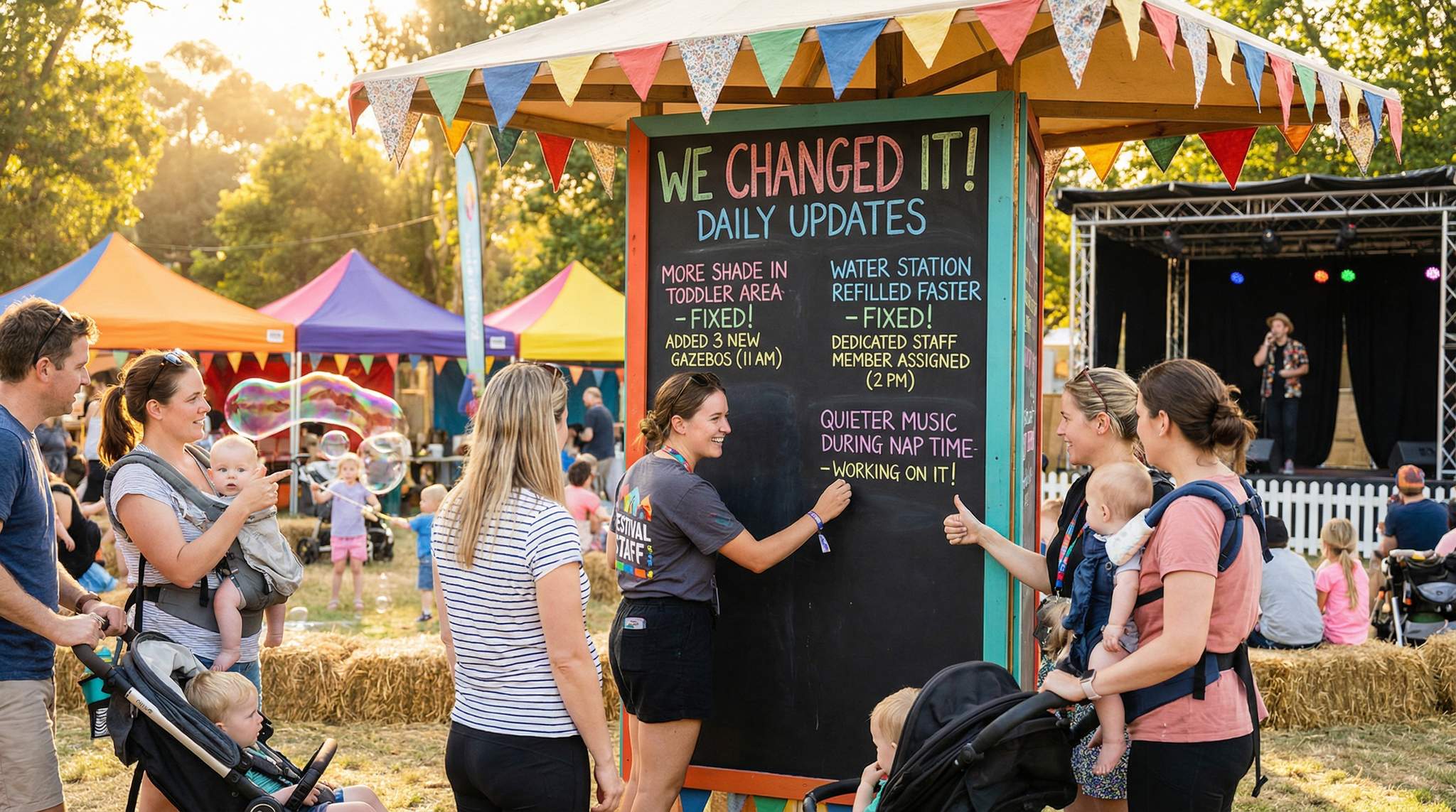 The ‘We Changed It’ Daily Board in Festival Family Zones