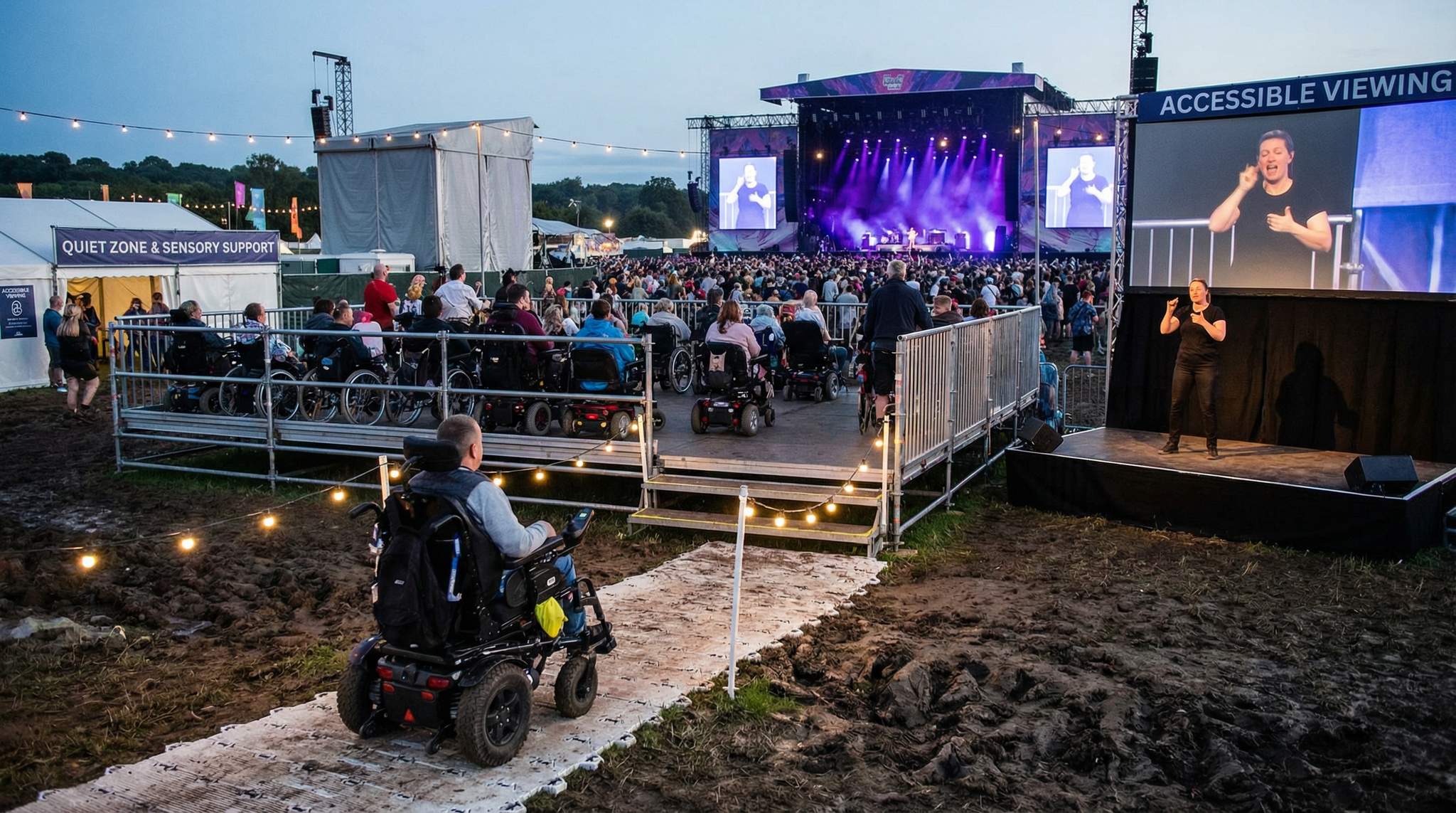 Accessibility in Loud, Uneven Festival Environments