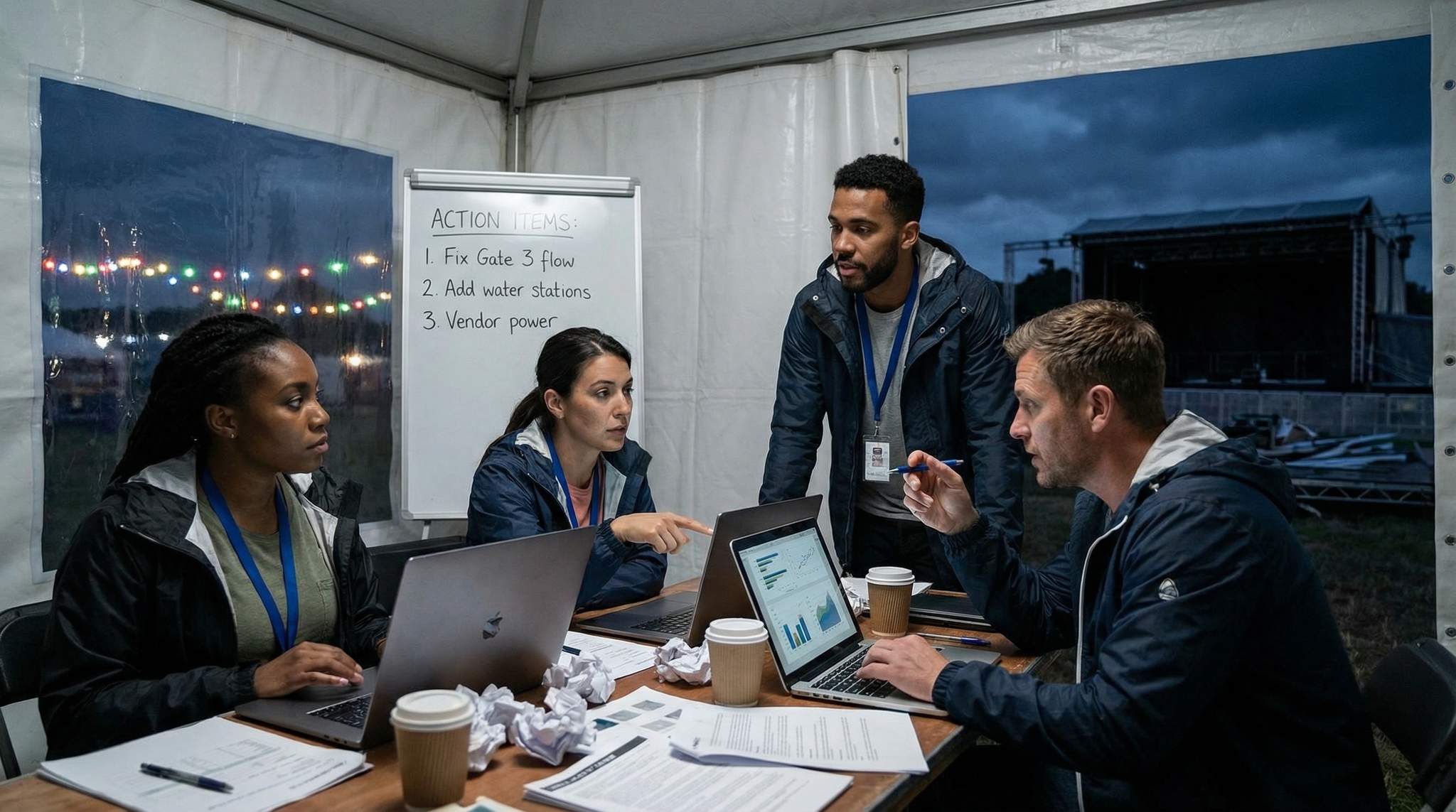 Learn to turn after-action reports into real festival improvements – quickly capture feedback, prioritise fixes, assign owners, and show you listened.
