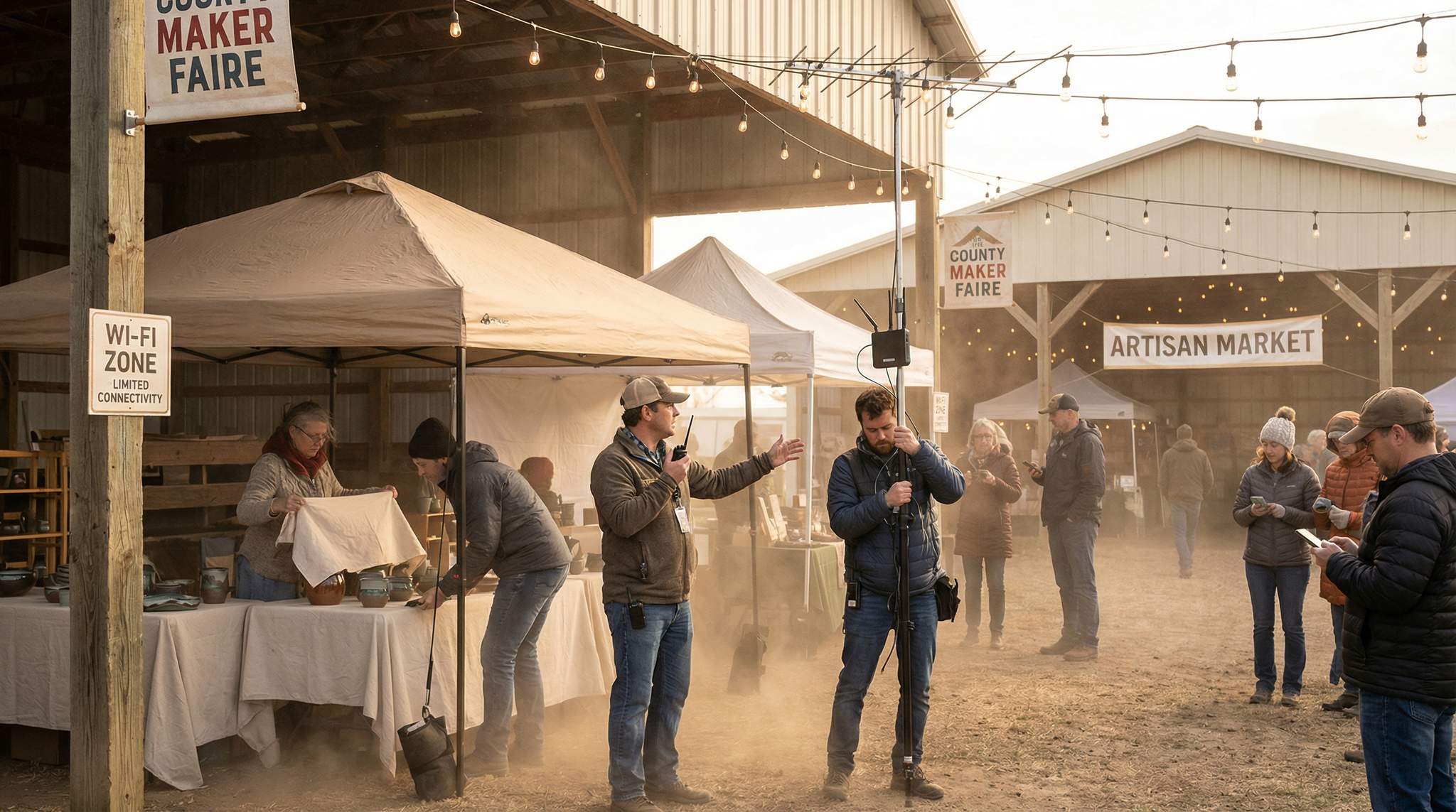 Case Study: Craft & Maker Festivals at Fairgrounds – Overcoming Dust, Wind, and Wi-Fi Challenges