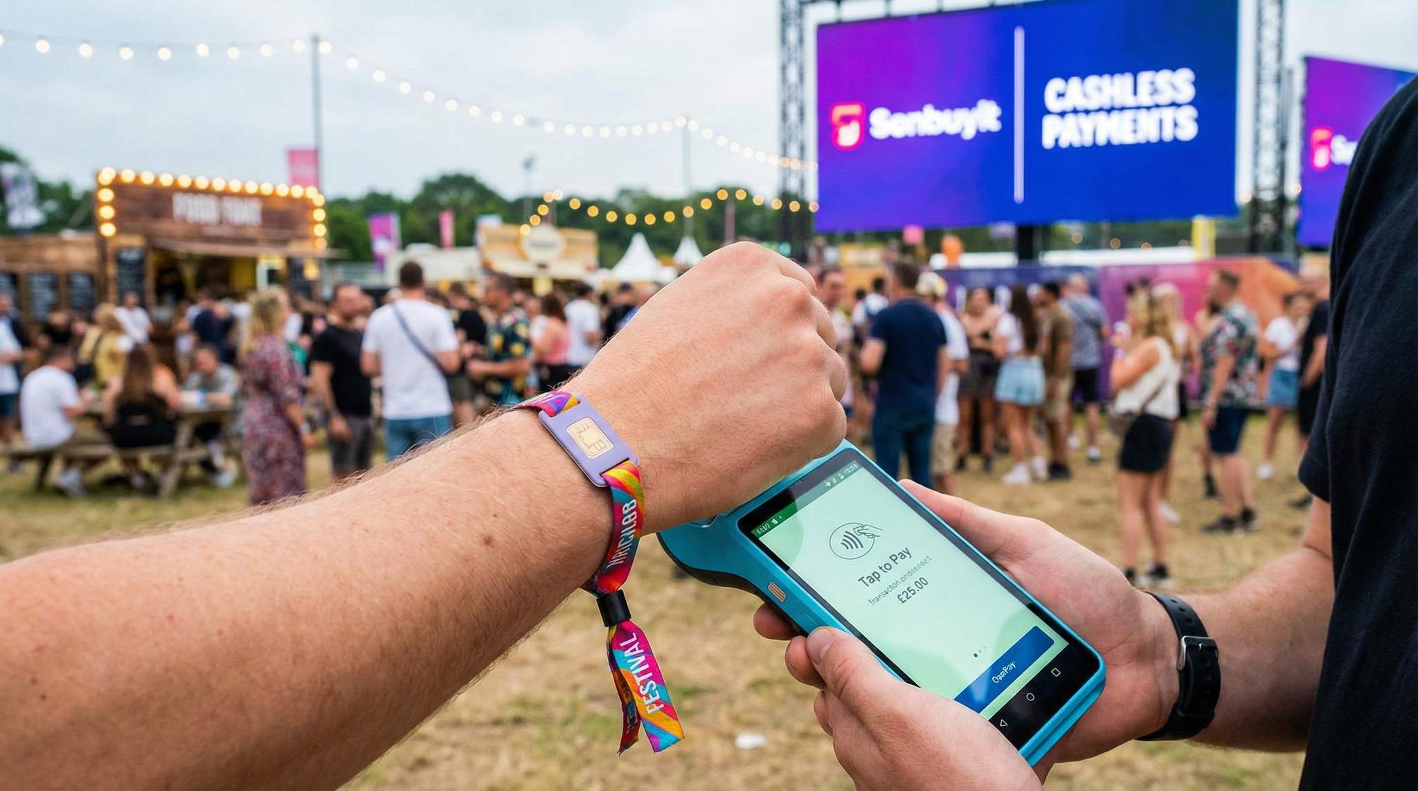 Cashless With Confidence: How Festivals Monetise Payments with Co-Branded Wristbands, Tap-to-Pay Incentives & Fee-Share Deals