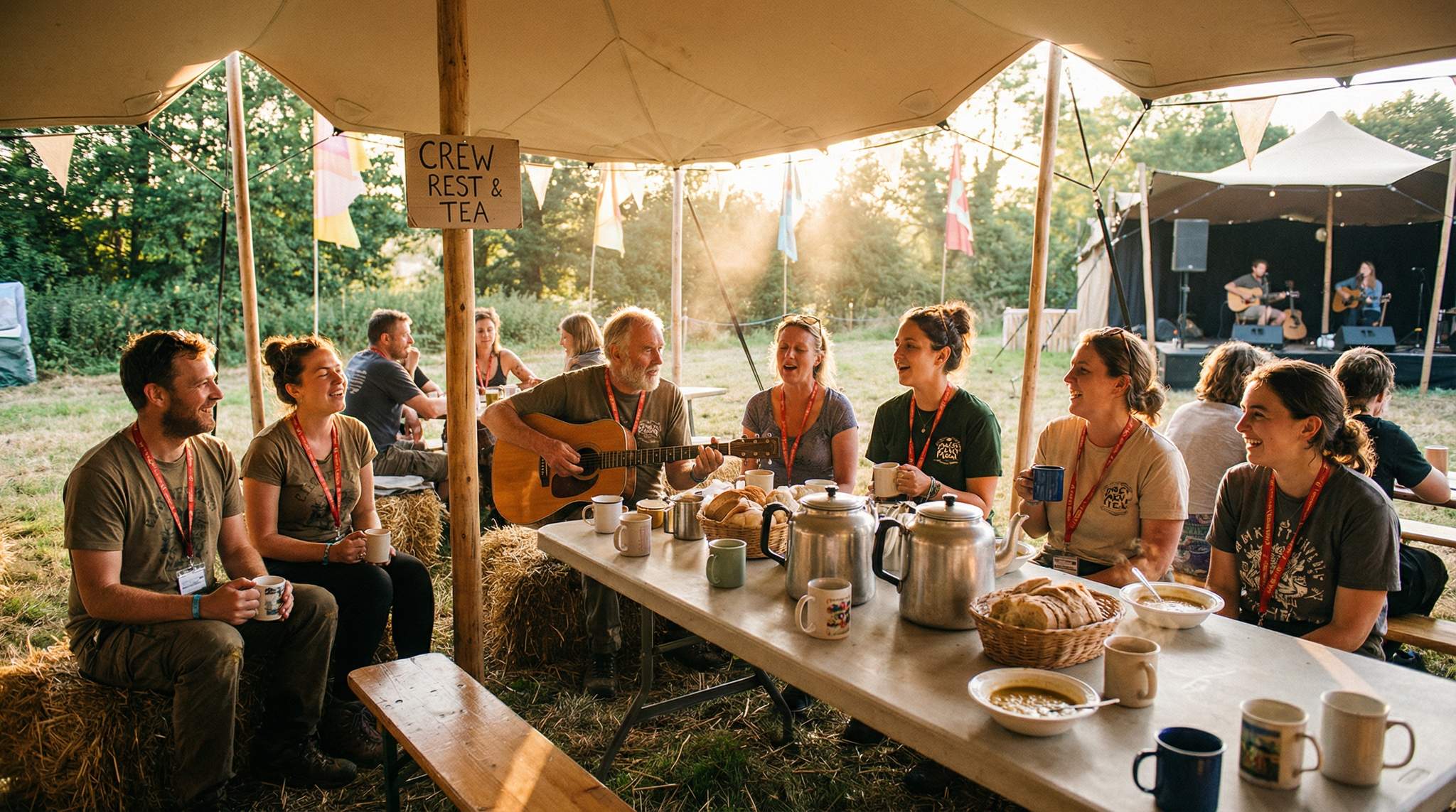 Crew Welfare the Folk Festival Way: Tea Breaks, Shade, and Songs