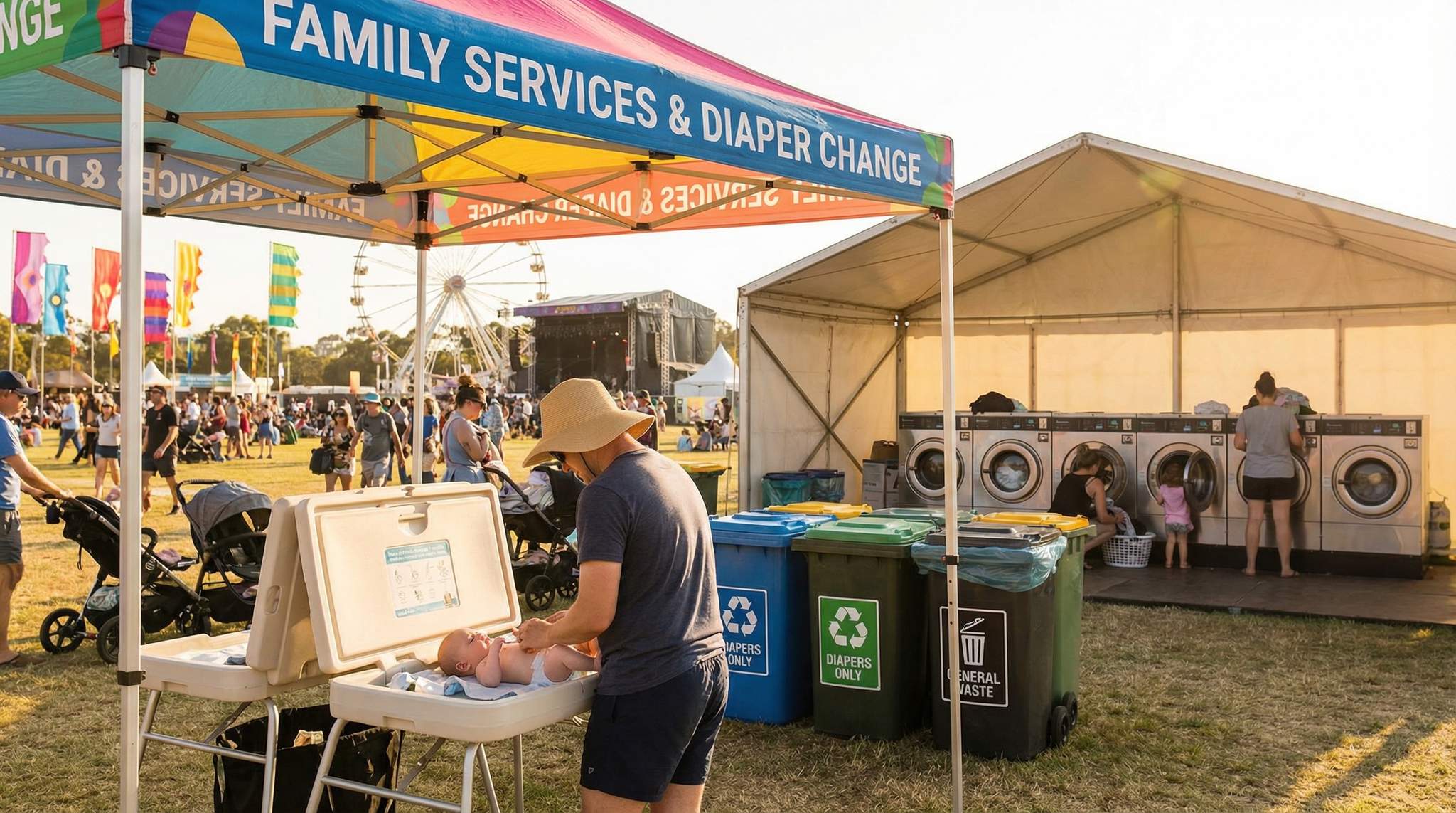 Diaper, Waste, and Laundry Logistics at Family-Friendly Festivals