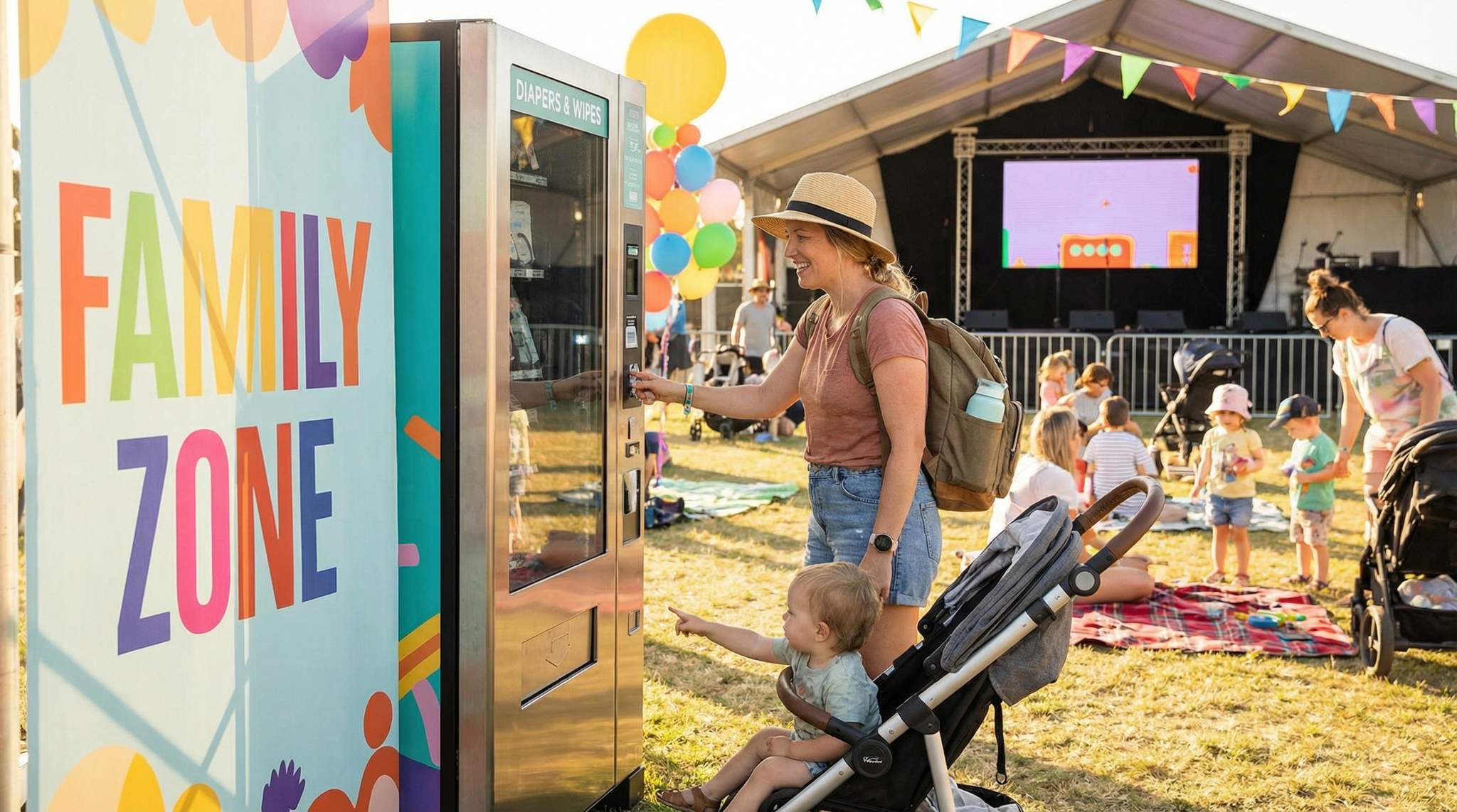Diaper & Wipe Vending Where It Counts: A Family-Friendly Festival Essential