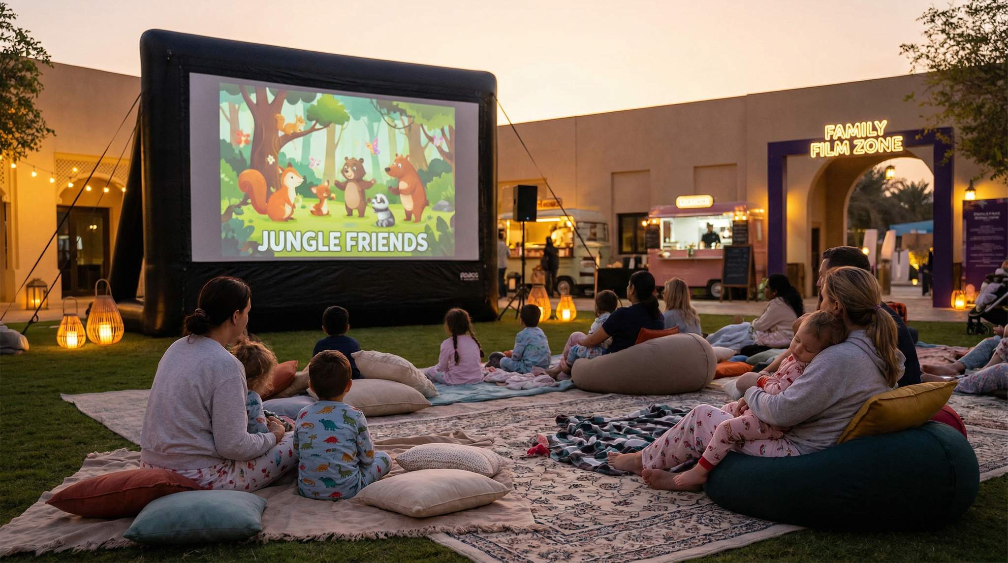 Learn how to turn festival evenings into calm, magical movie nights for families – with low-volume short films, cozy seating and quiet snacks that all ages can enjoy.
