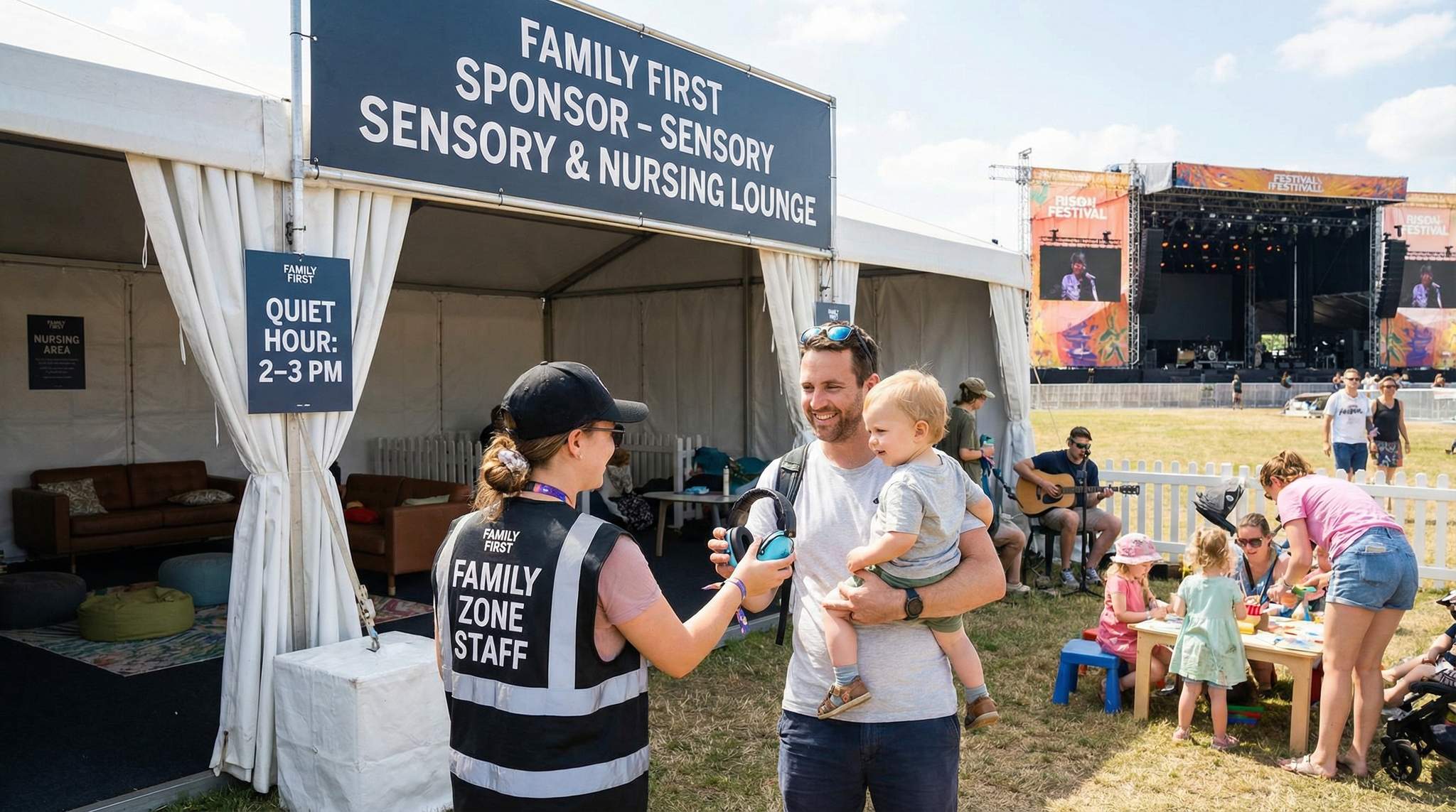 Learn how sponsor-supported family zones—with sound limits, nursing lounges, and sensory-friendly hours—turn festivals into havens for families and build loyal audiences.
