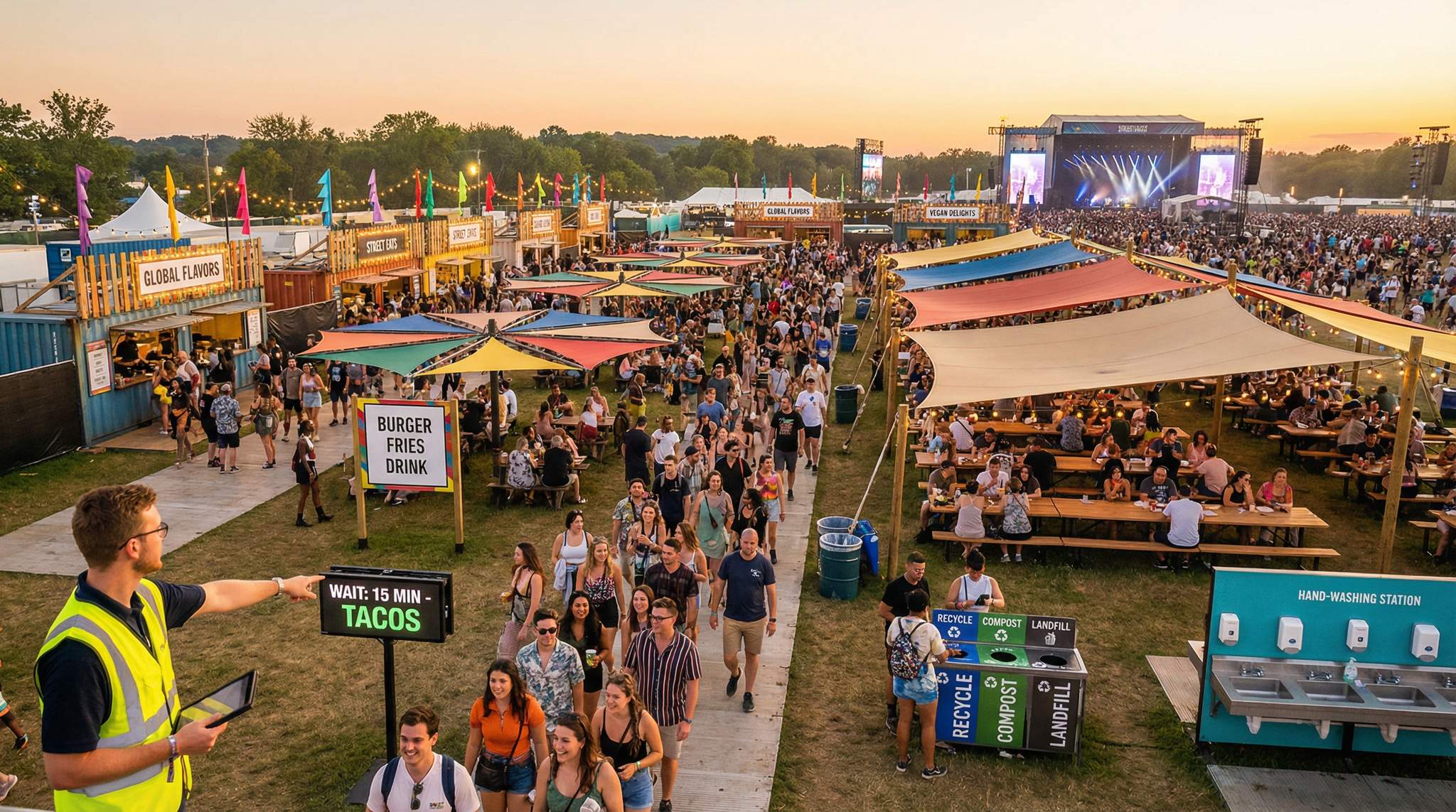 Feeding 50,000 Per Hour: Festival Food Court Design Strategies