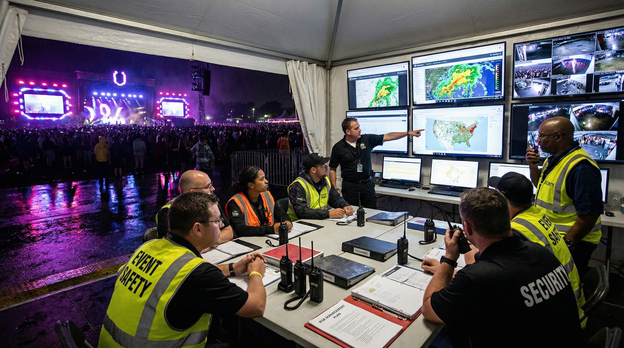 See how world-class producers reduce risk with rock-solid safety plans – from weather emergencies to crowd control and insurance – to keep every event safe.
