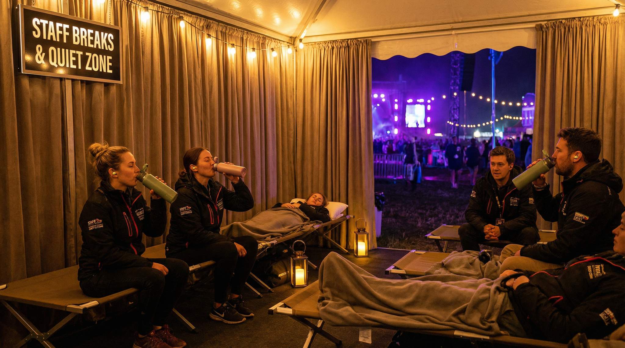 Festival Staff & Crew Care: Meals, Breaks, Quiet Rooms