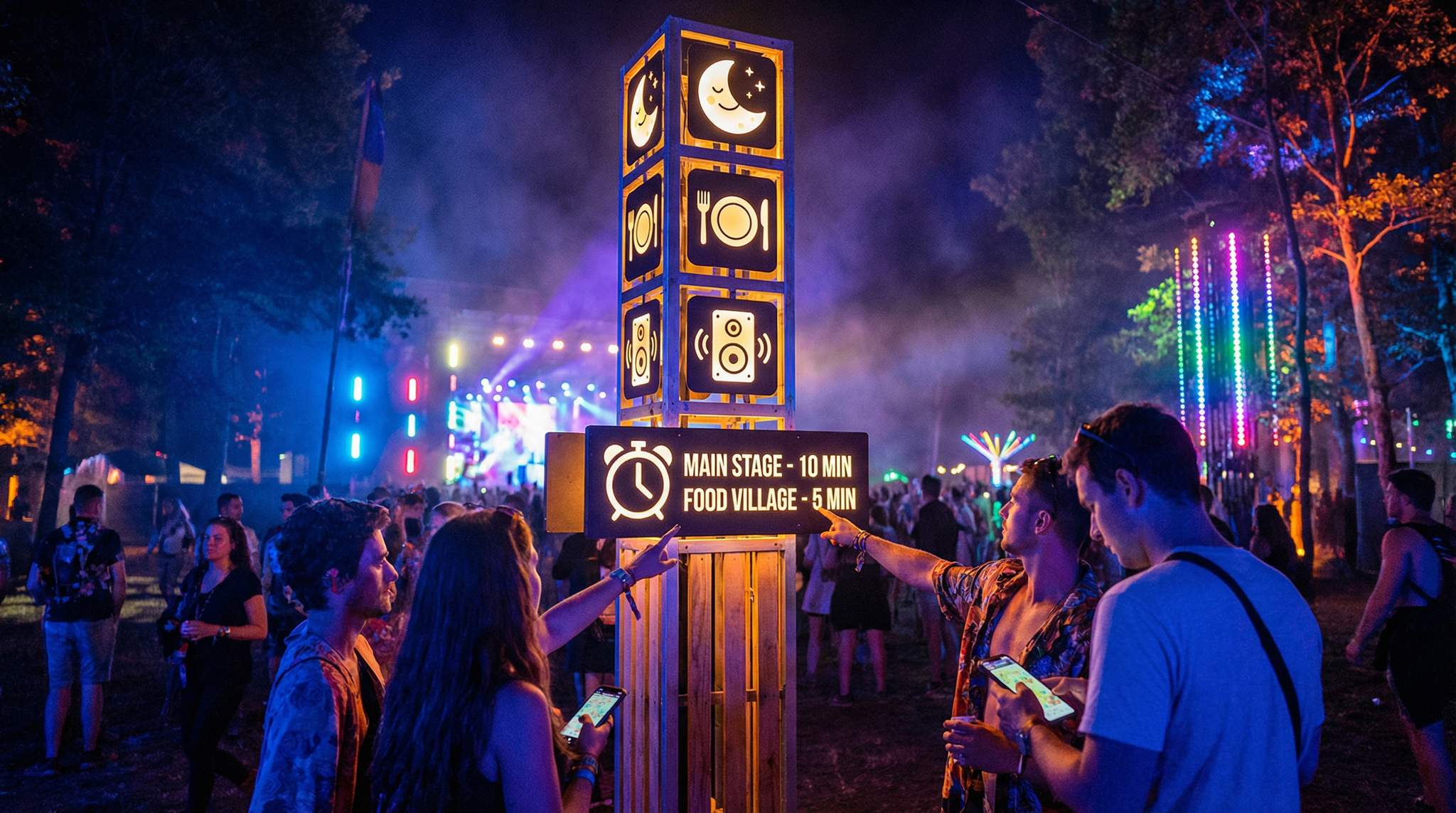 Festival Wayfinding as Story: Icons, Beacons, and Walking Times