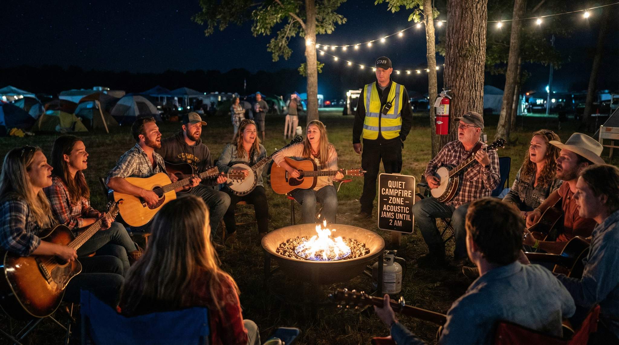 Firepits and Late-Night Jams at Festivals (Without Risk)