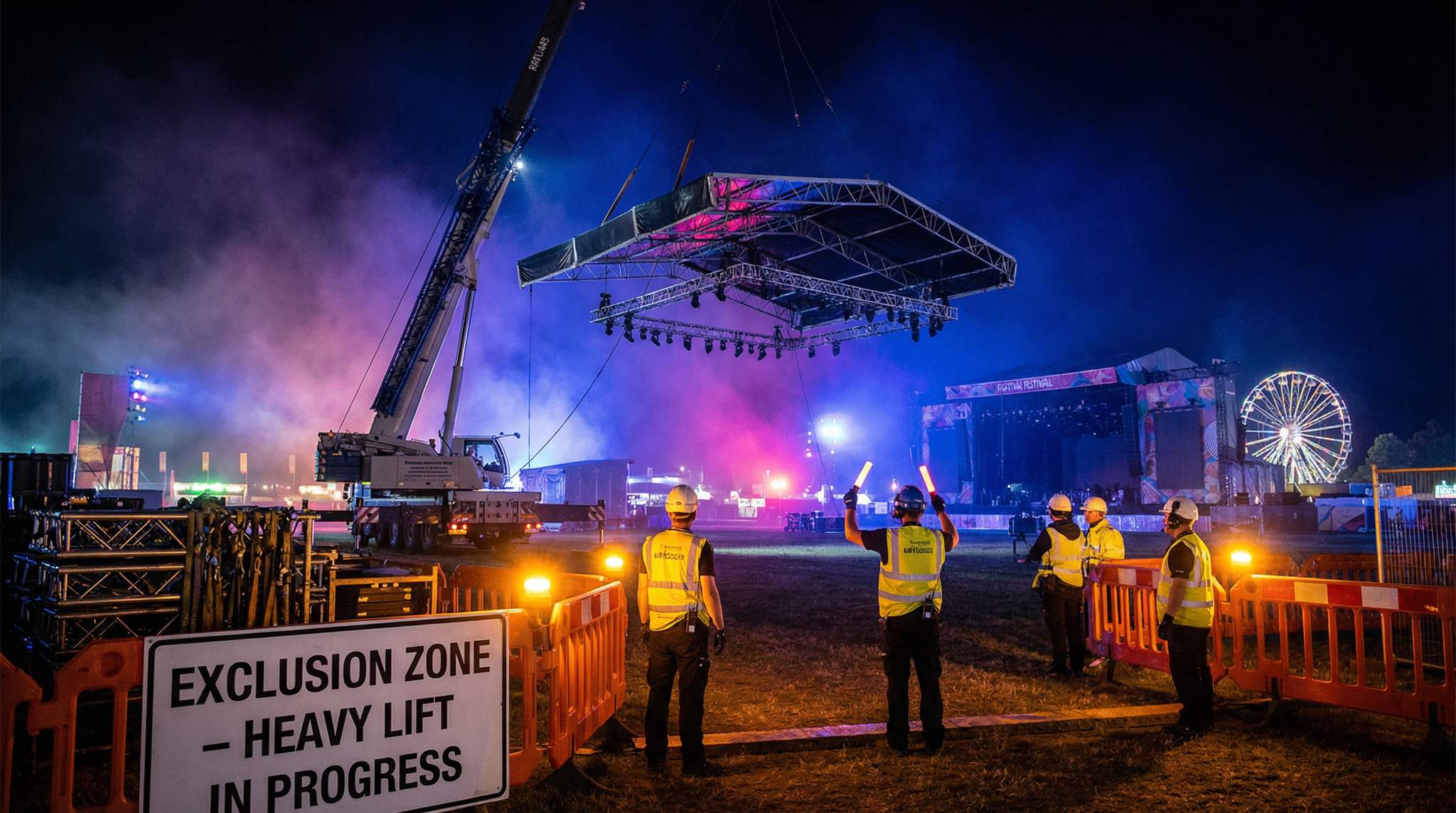 Heavy Lifts at Festivals: Cranes, Rigging, and Exclusion Zones