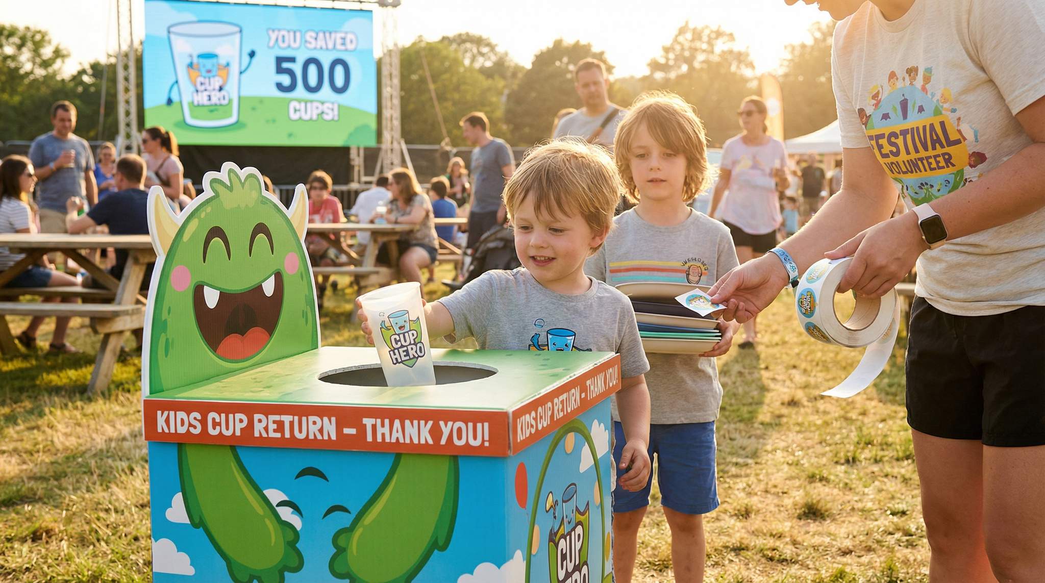Kids Lead the Way: Reusable Cup & Plate Deposits at Family Festivals