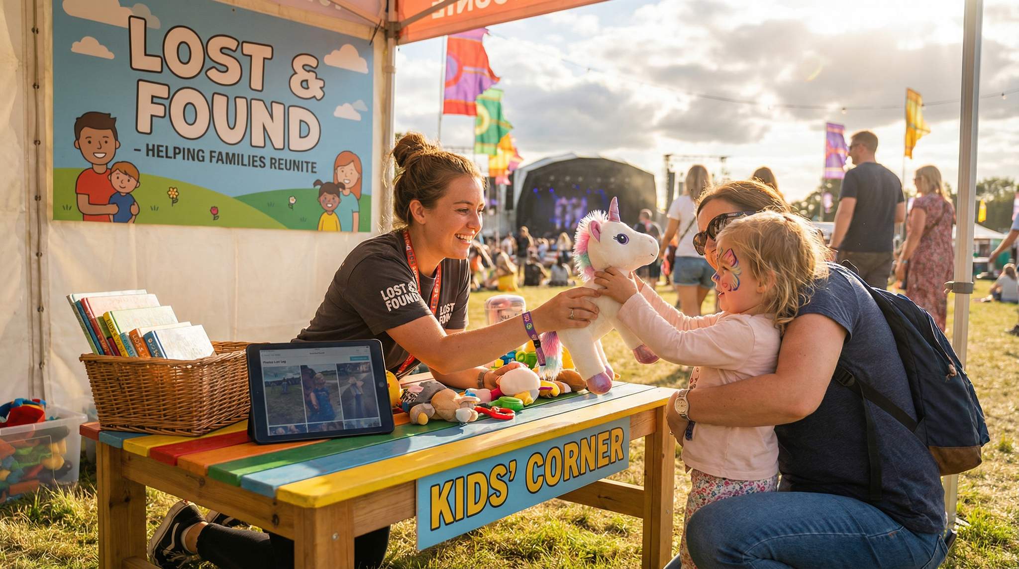 At your festival, make lost-and-found family-friendly: use zone-based photo logs, a fun kids’ corner for lost treasures, and friendly staff for happy reunions.

