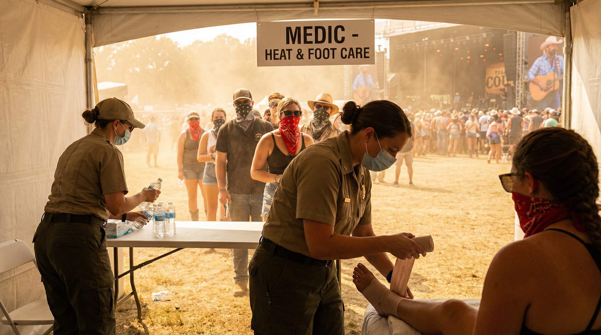 Medical Realities at Country Music Festivals: Heat, Blisters, and Dust Lungs