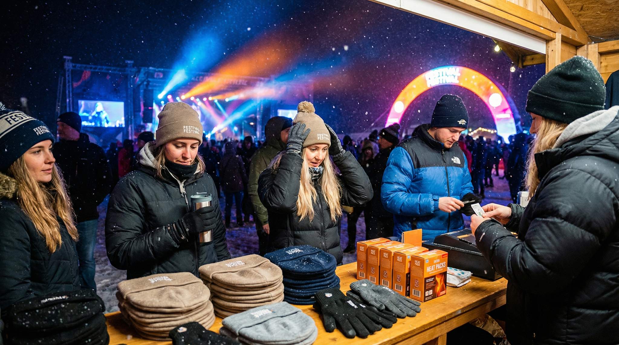 Merch that Matters: Gloves, Beanies, and Heat Packs for Winter Festivals