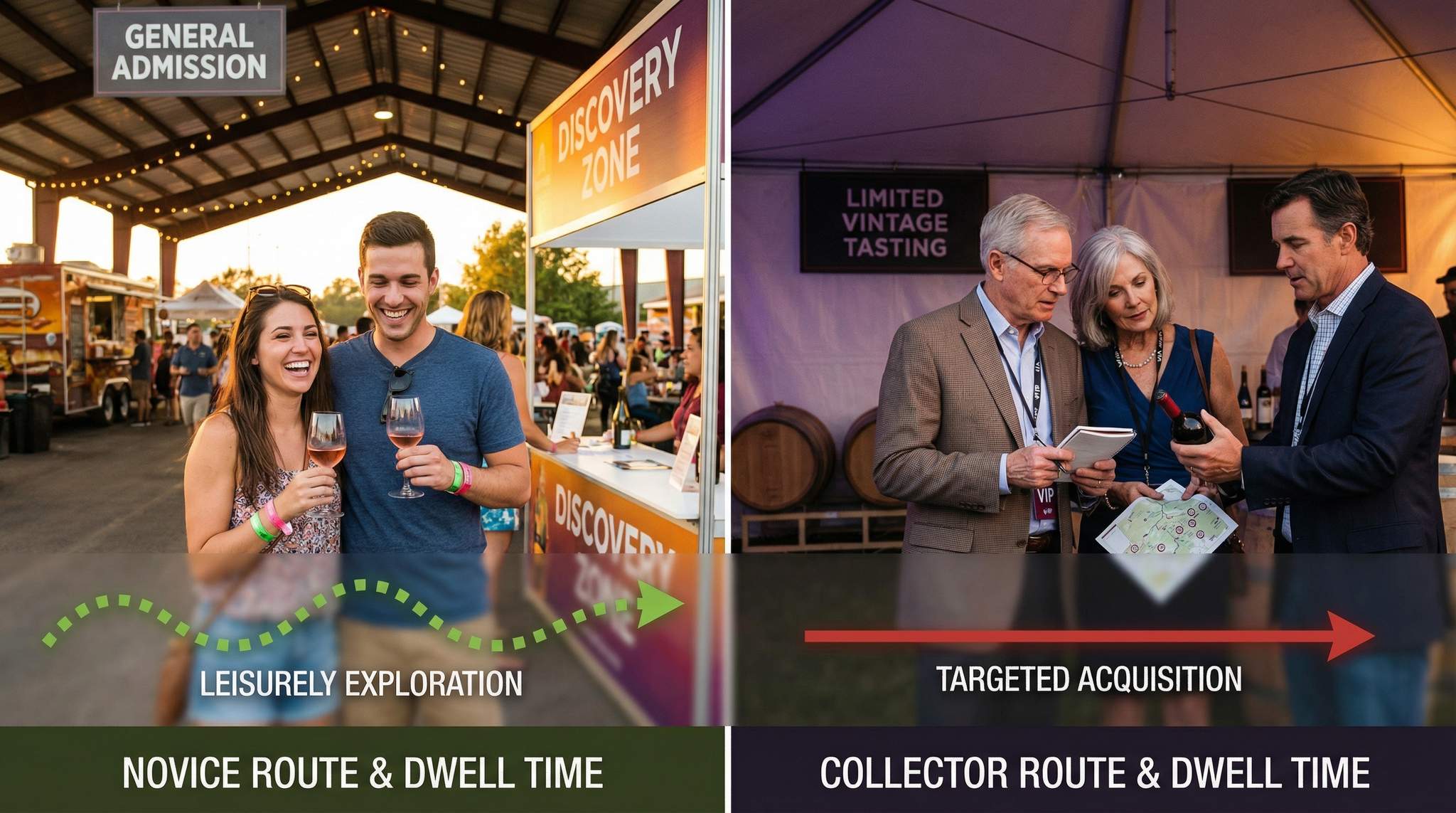 Novice vs Collector Behavior &ndash; Segmenting Routes, Dwell Time & Spend at Your Wine Festival