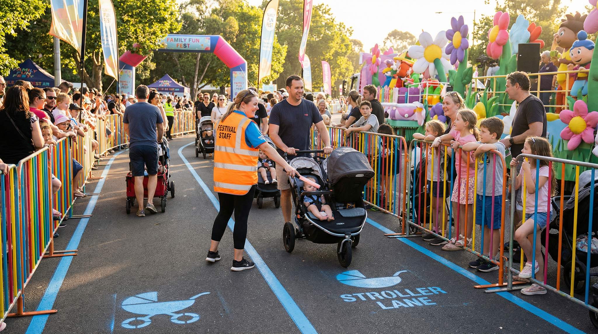 Parade Stroller Safety: Lanes, Barriers, and Etiquette for Family-Friendly Festivals