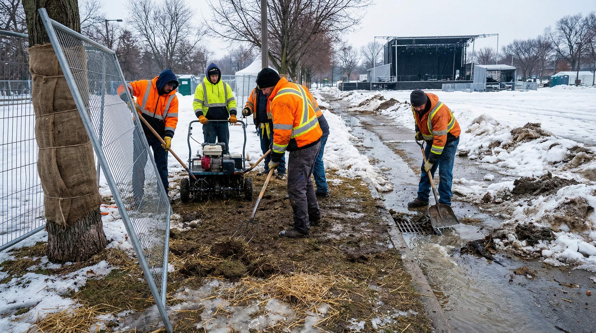Post-Event Thaw: Restoring Turf, Trees, and Drainage After Winter Festivals