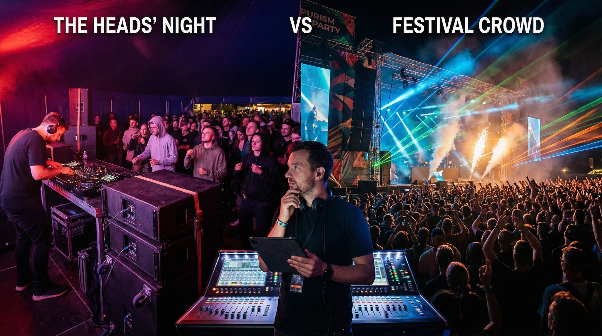 Purism vs Party: Designing &ldquo;Heads&rsquo; Night&rdquo; and &ldquo;Festival Crowd&rdquo; Moments at Bass Music Festivals