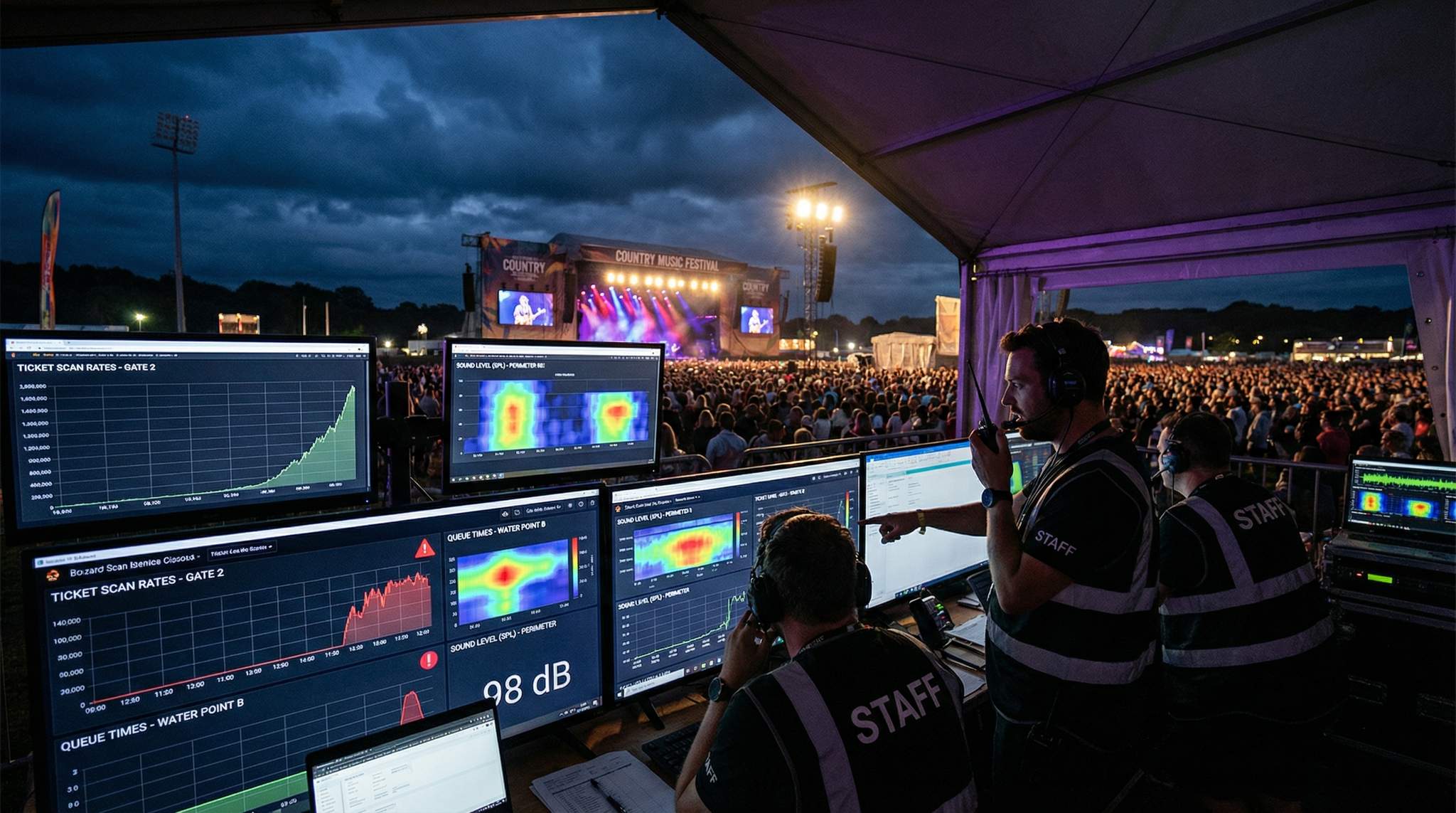 Learn how top festival producers use real-time ops dashboards to run country music festivals by the numbers.
