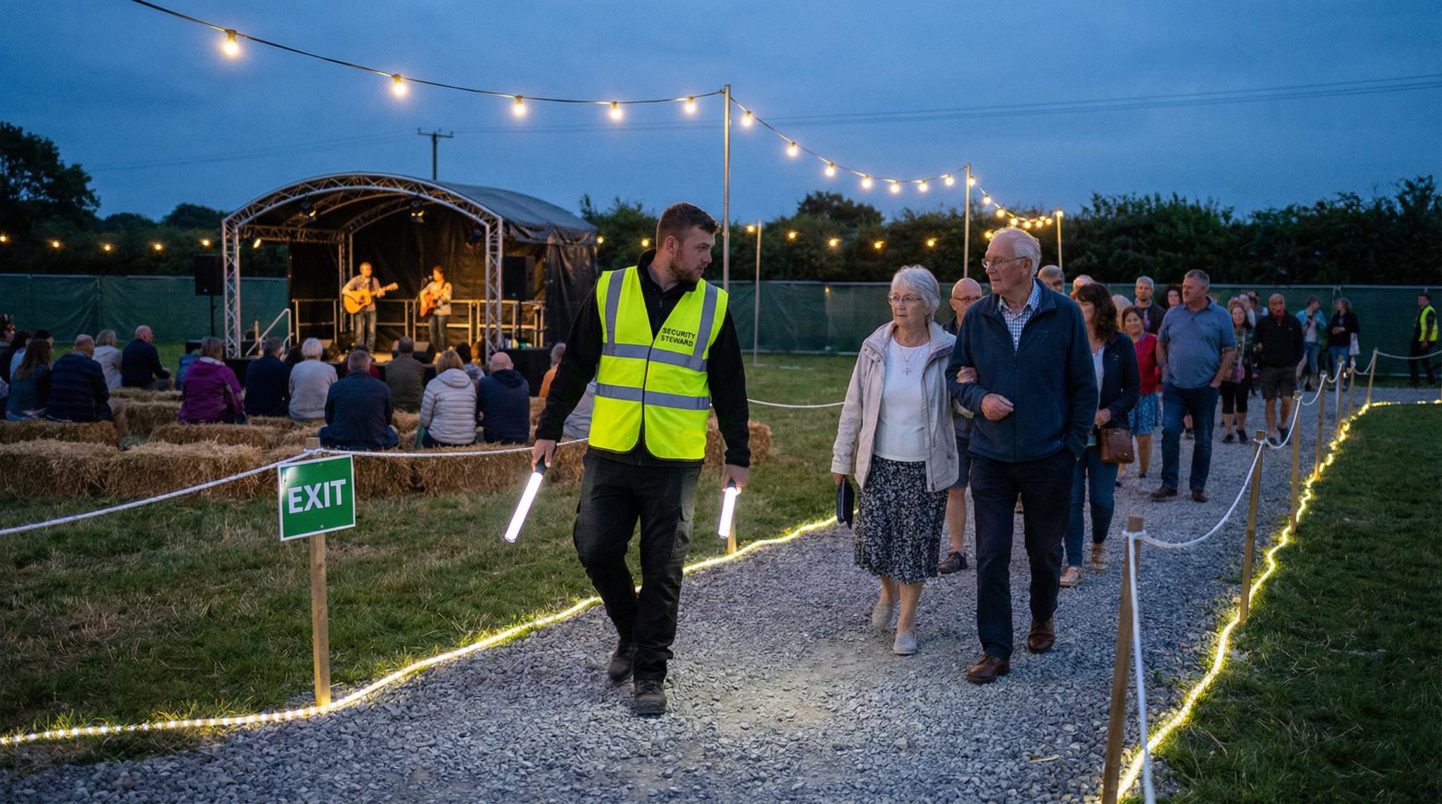 Safety at Lower-SPL Folk Festivals: Crowd Flow, Trip Hazards, and Egress