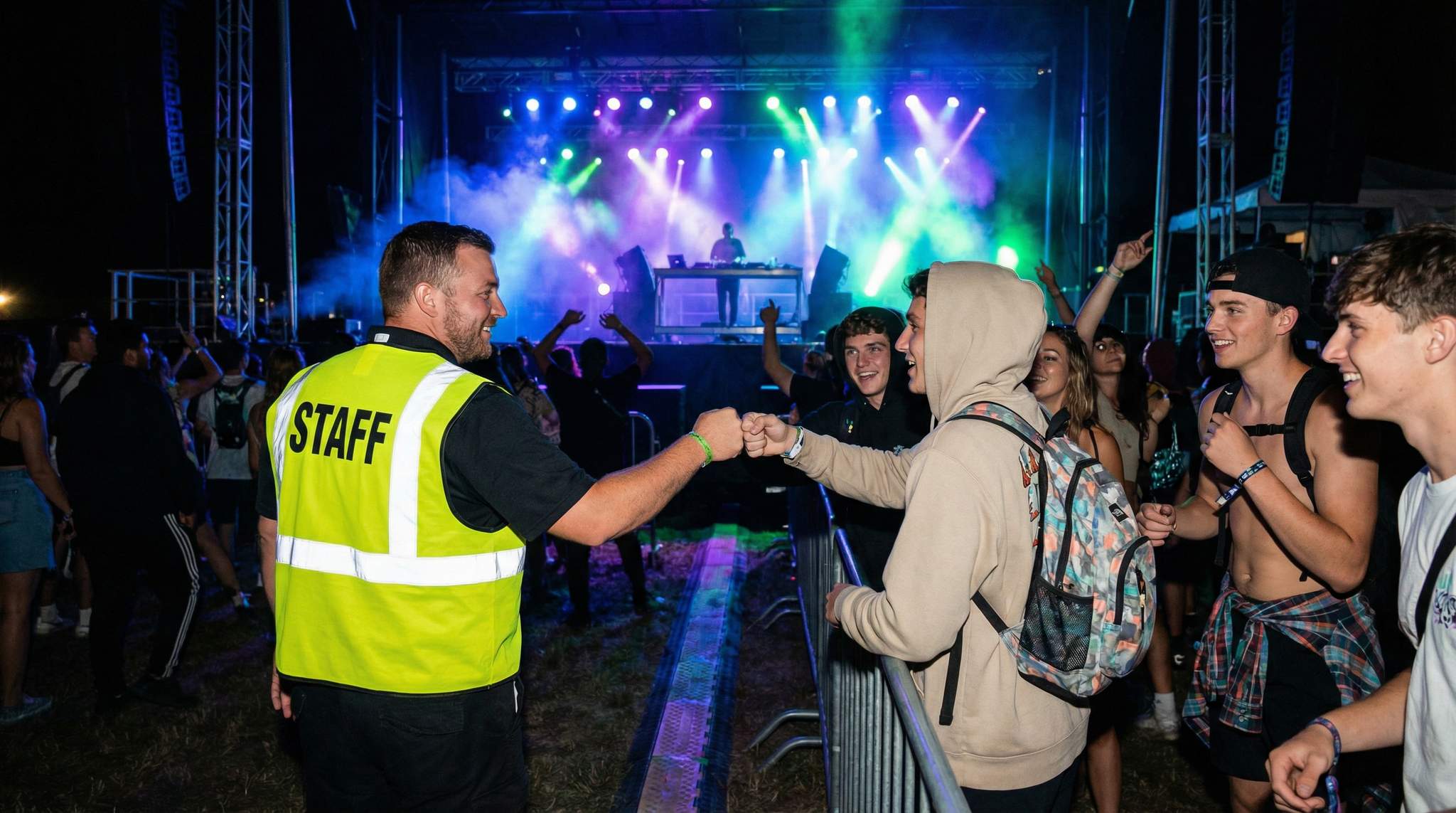 Security Tone for Bass Music Festival Crowds: Approachability First