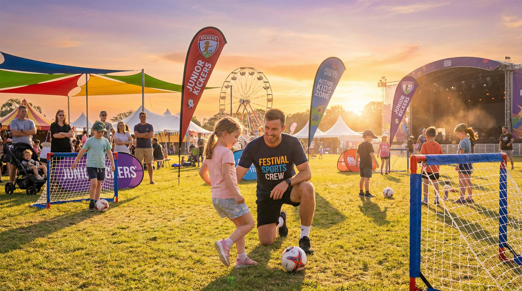 Keep kids active and happy at your festival with youth sports clinics.
