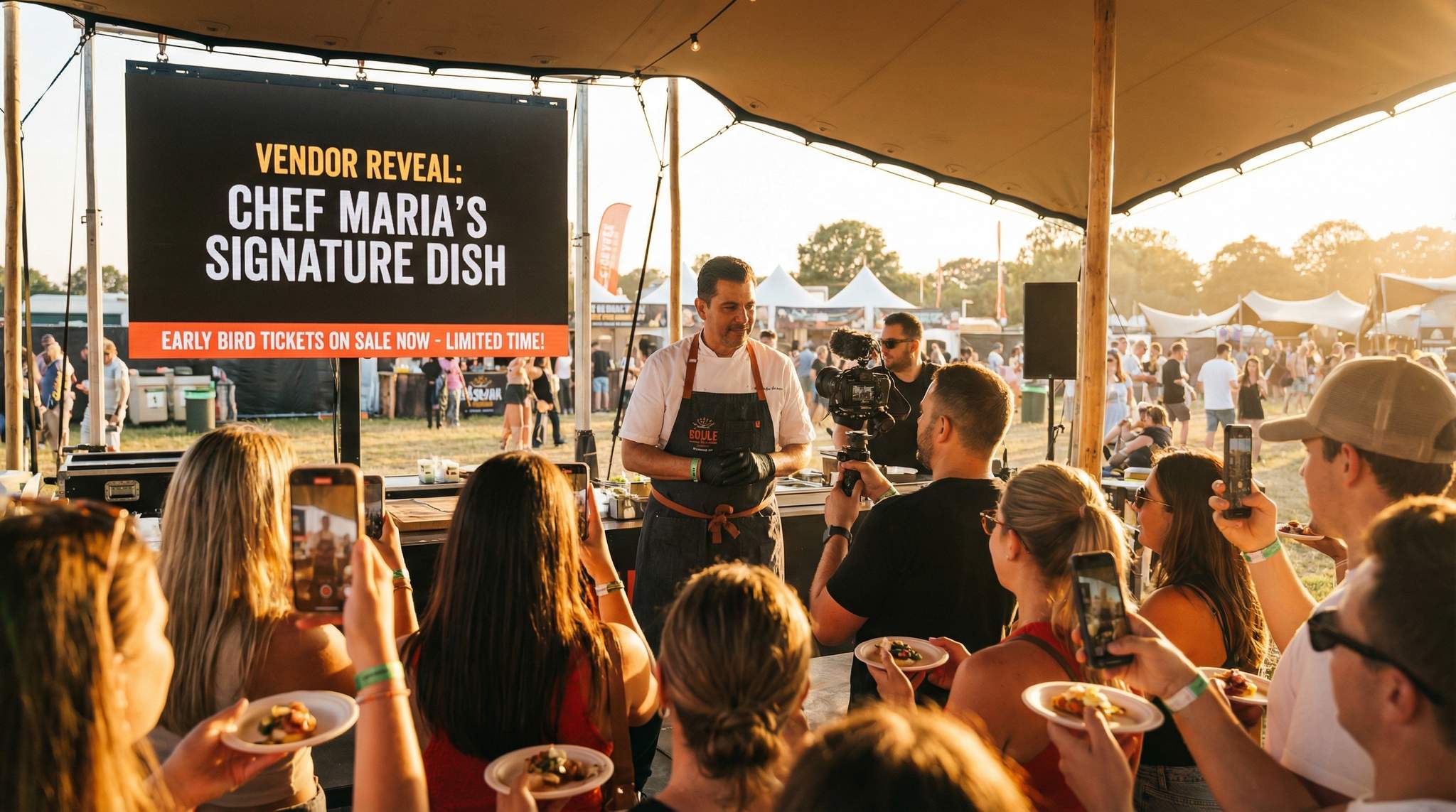 Vendor Reveal Campaigns & Early-Bird Push: Chef and Dish Spotlights to Drive Food Festival Pre-Sales