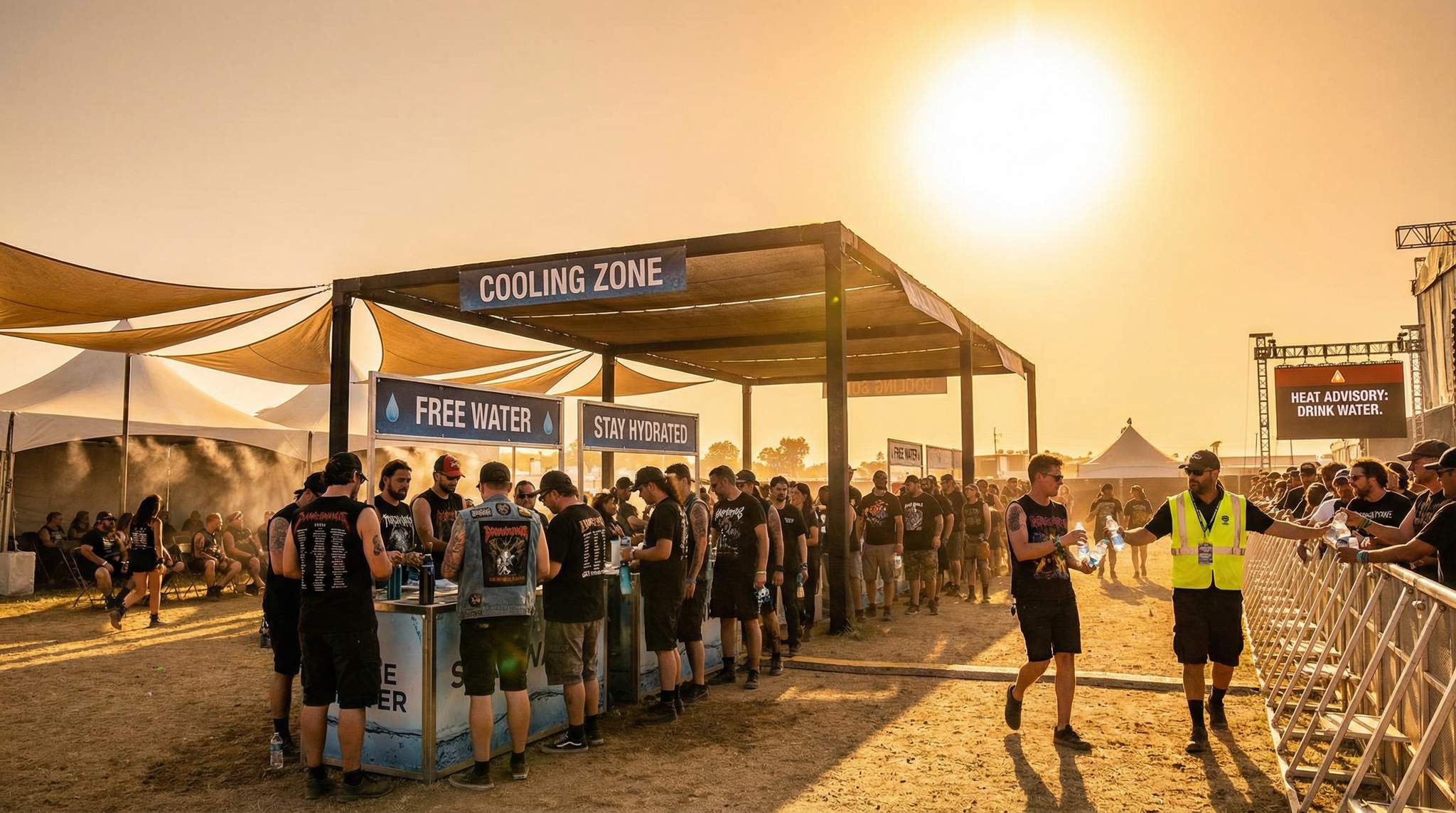 Water, Shade & Heat: Keeping Rock & Metal Festival Fans Safe in the Sun