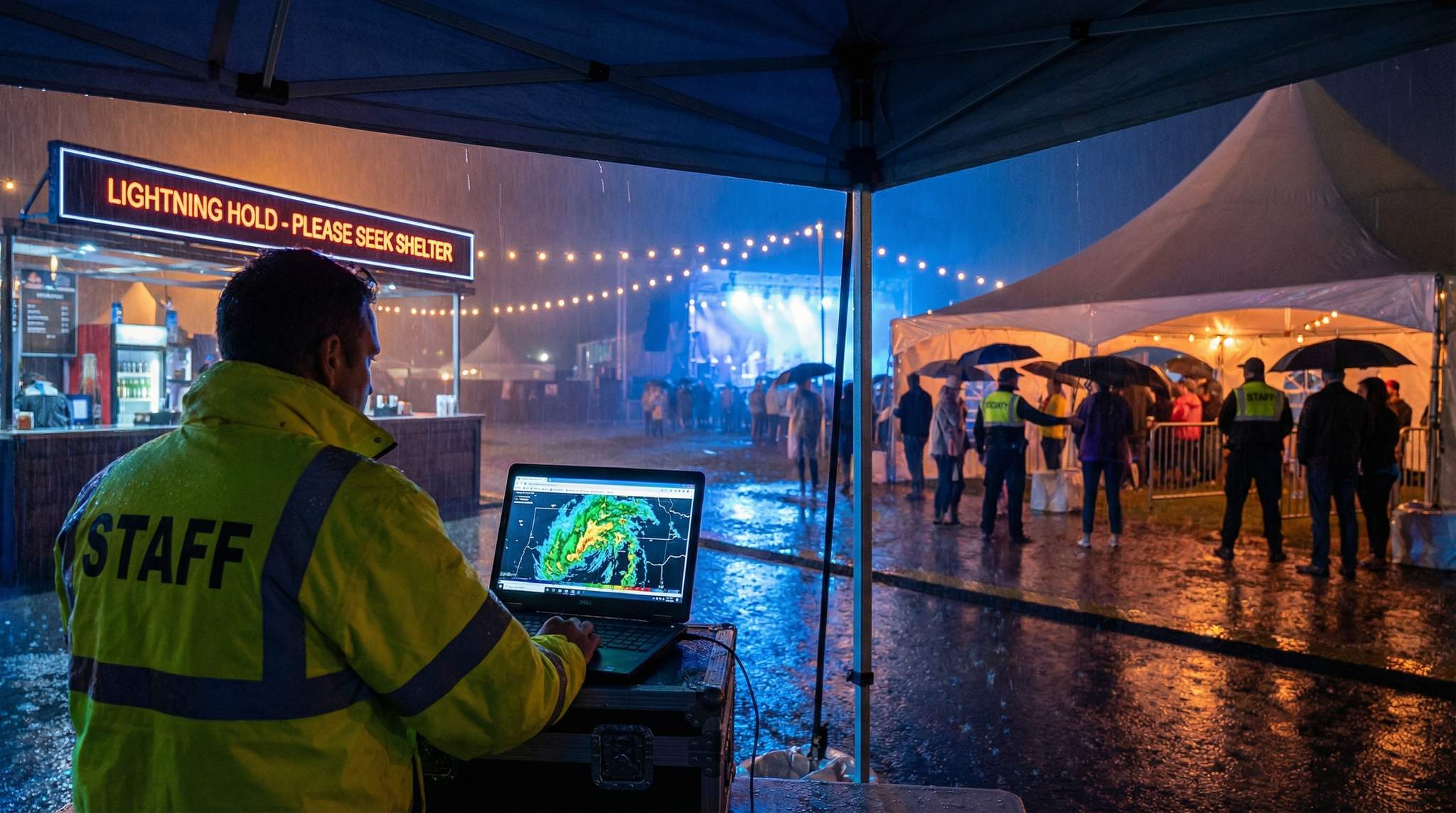 Weather Monitoring & Lightning Holds: Defining Measurable Triggers, PA Scripts, and Restart Plans to Keep Your Wine Festival Decisive and Safe