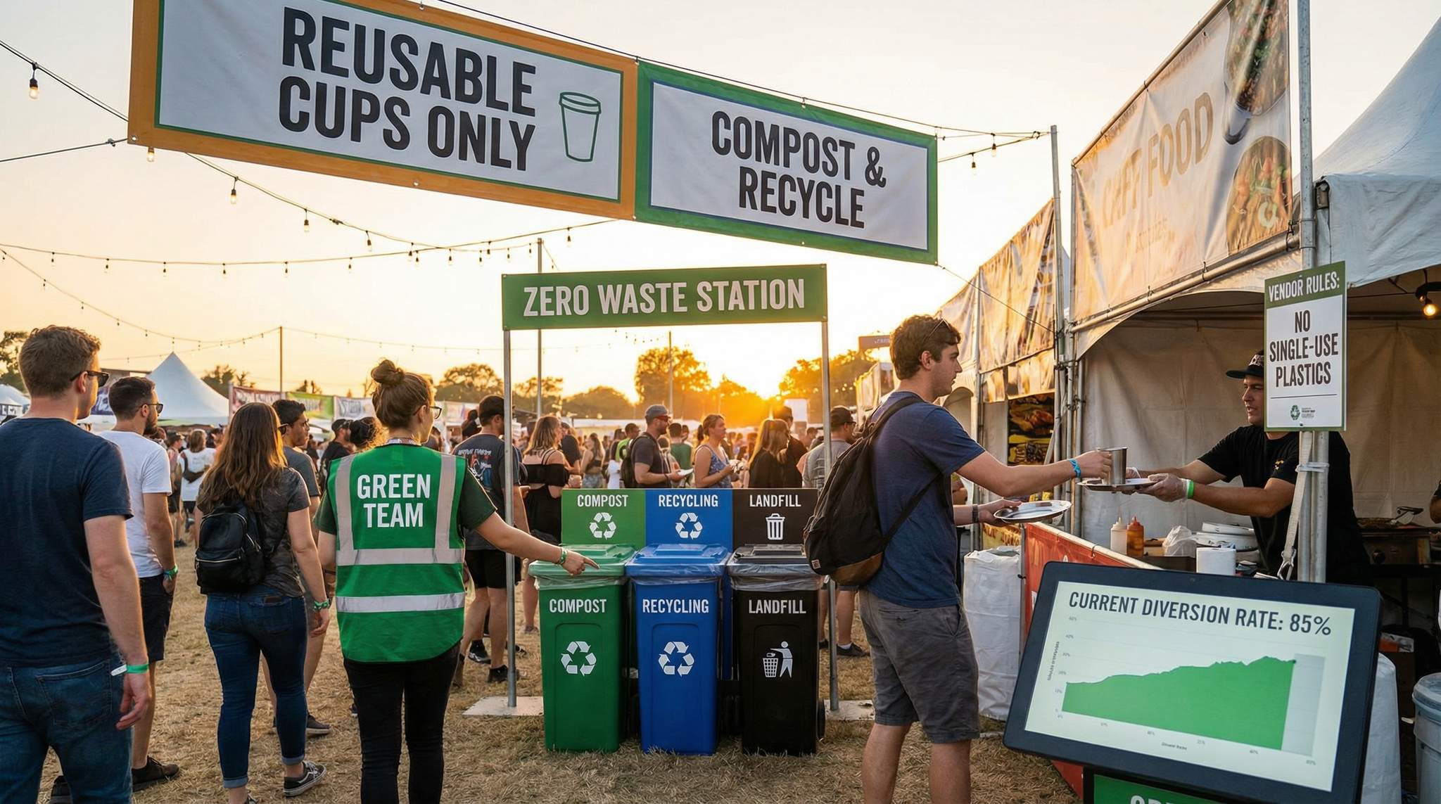 Zero-Waste Roadmap for Food Festivals: Setting Diversion Targets, Embracing Reusables, Enforcing Vendor Rules