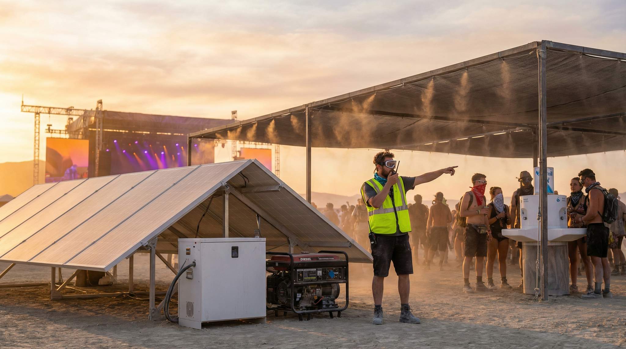 Case Study: Desert & Arid Plains Festivals &ndash; Microgrids, Dust & Heat Management