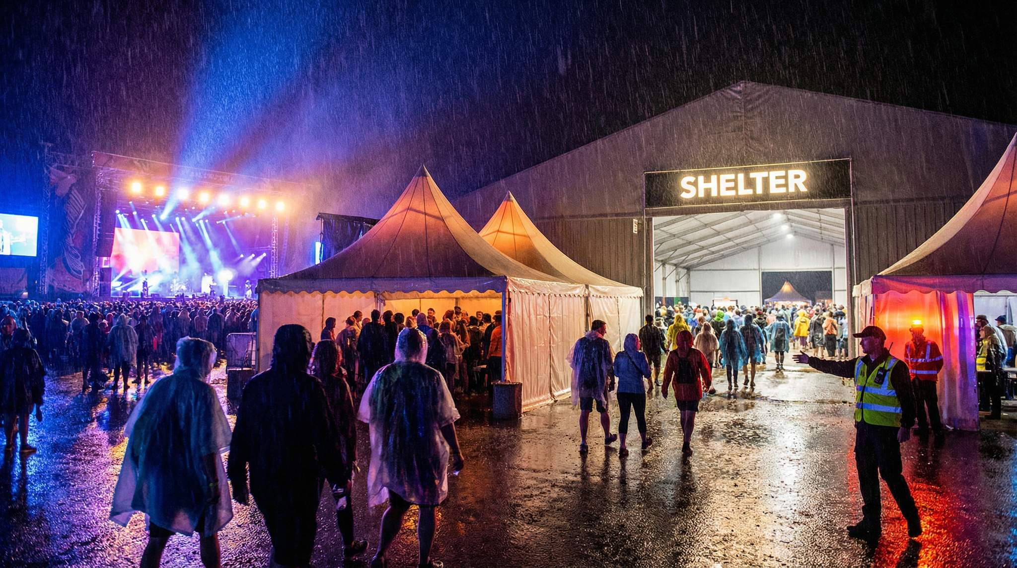 Choosing Plan-B Sites and Weather Shelters for Festivals