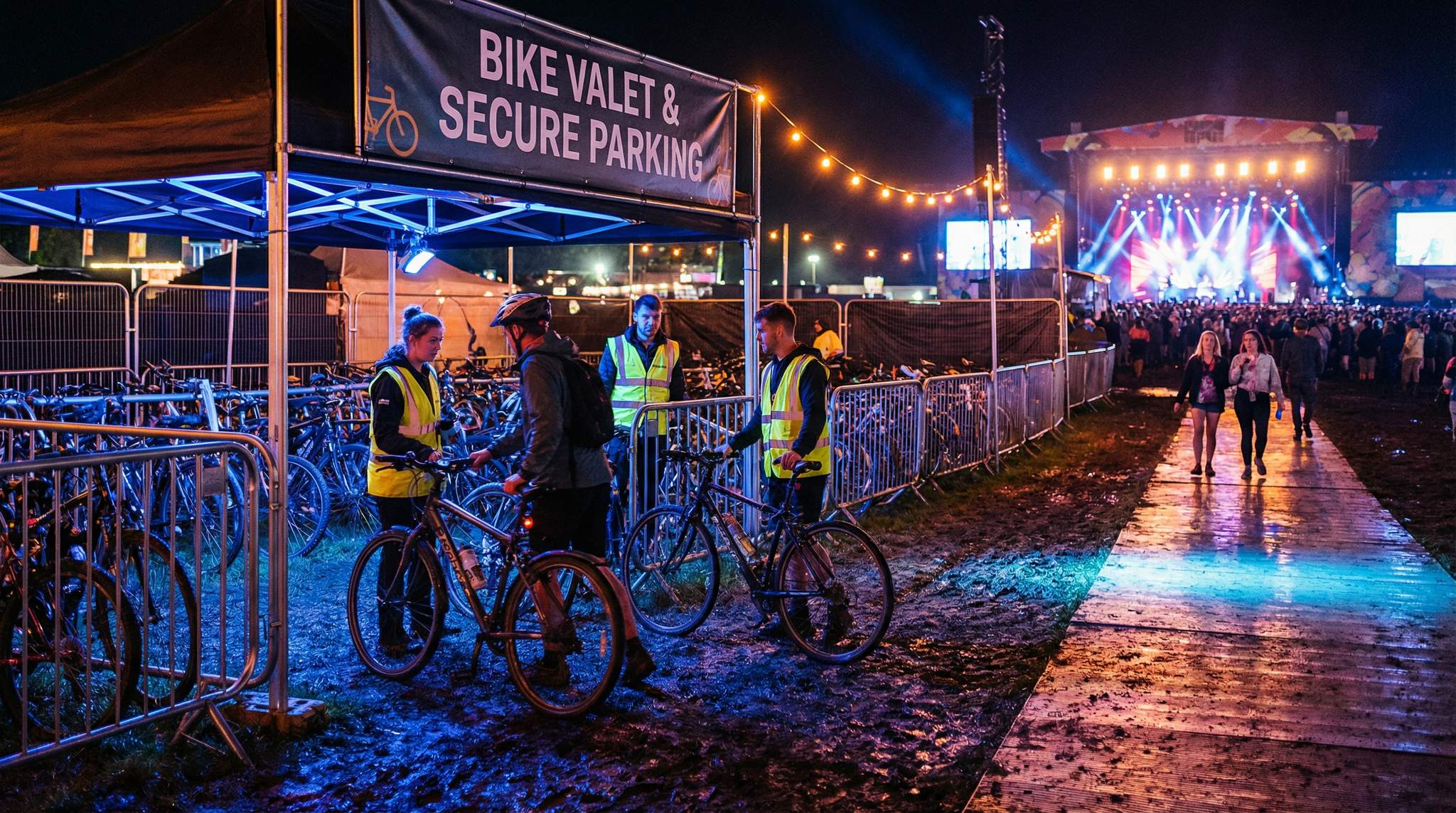 Cut parking hassles and go green by encouraging festival attendees to bike or carpool.
