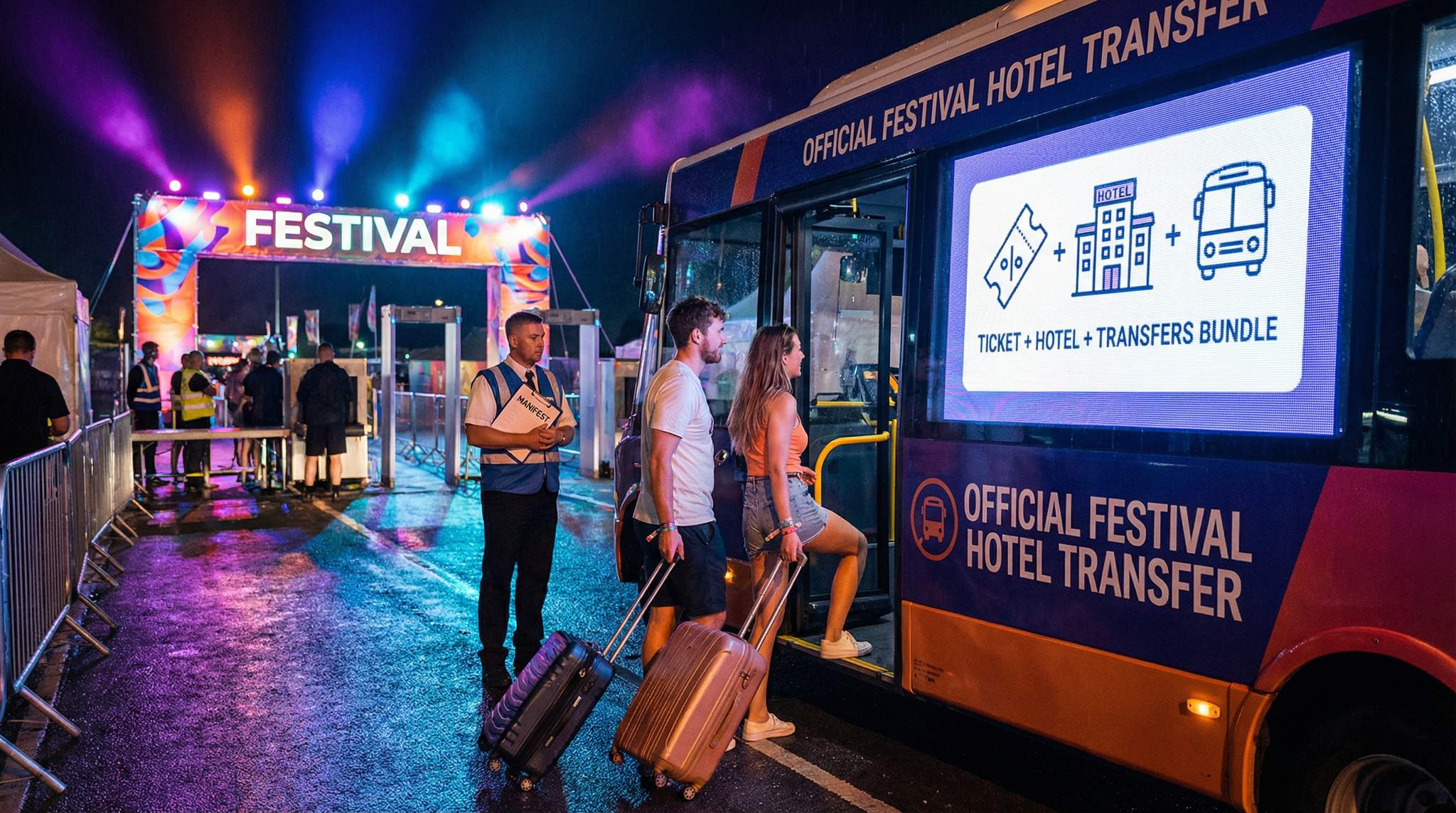 Designing Legal Festival Packages: Ticket + Hotel + Transfers