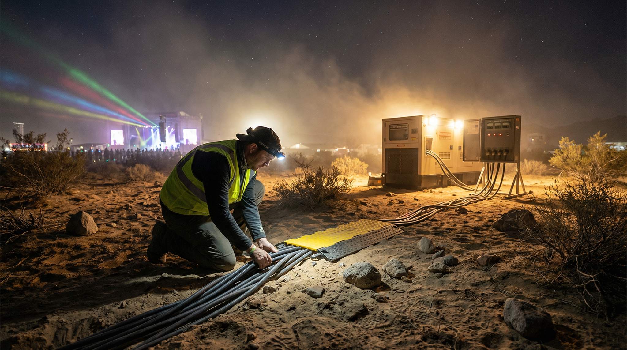 Electrical Distribution on Sand, Rock & Brush: Powering Remote Festivals in Harsh Terrain