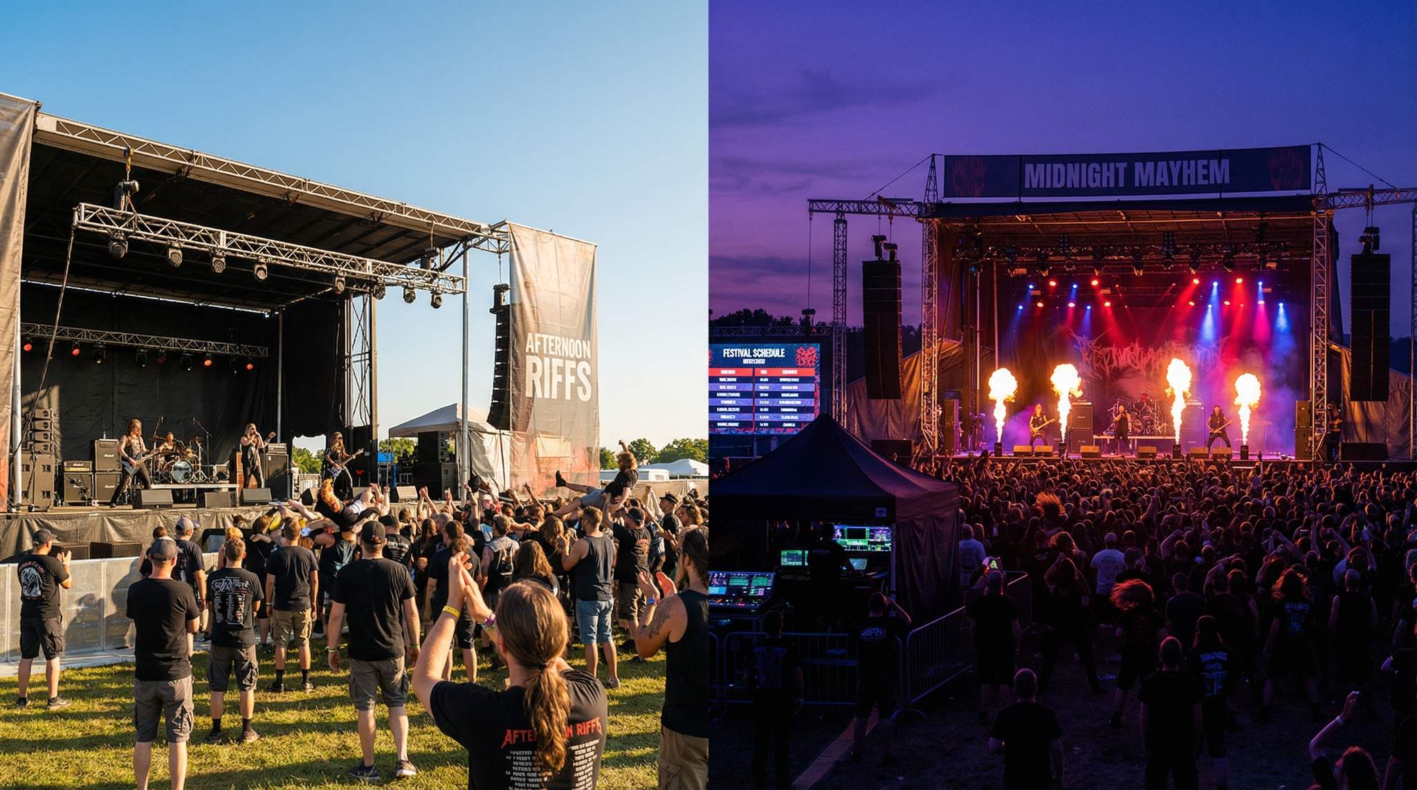 Energy Arc Design for Rock & Metal Festivals: Afternoon Riffs to Midnight Mayhem