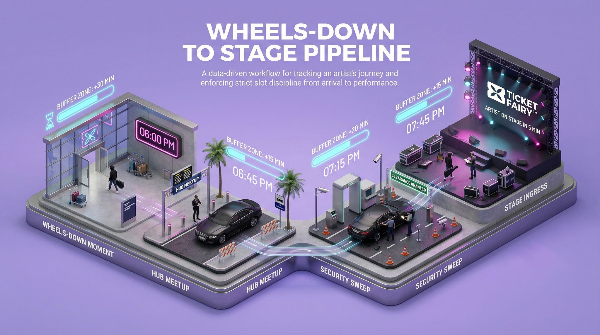 Wheels-Down to Stage Pipeline