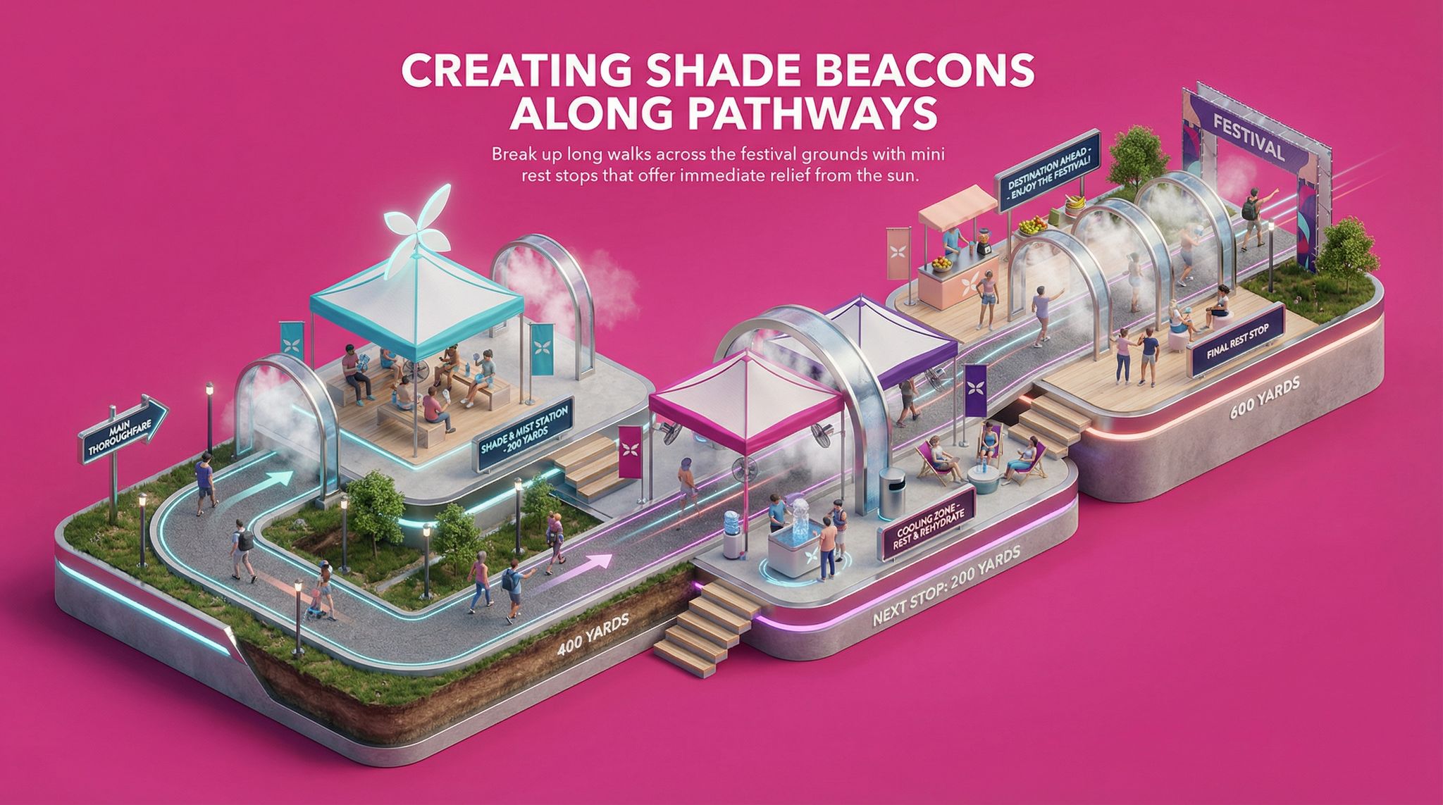 Creating Shade Beacons Along Pathways