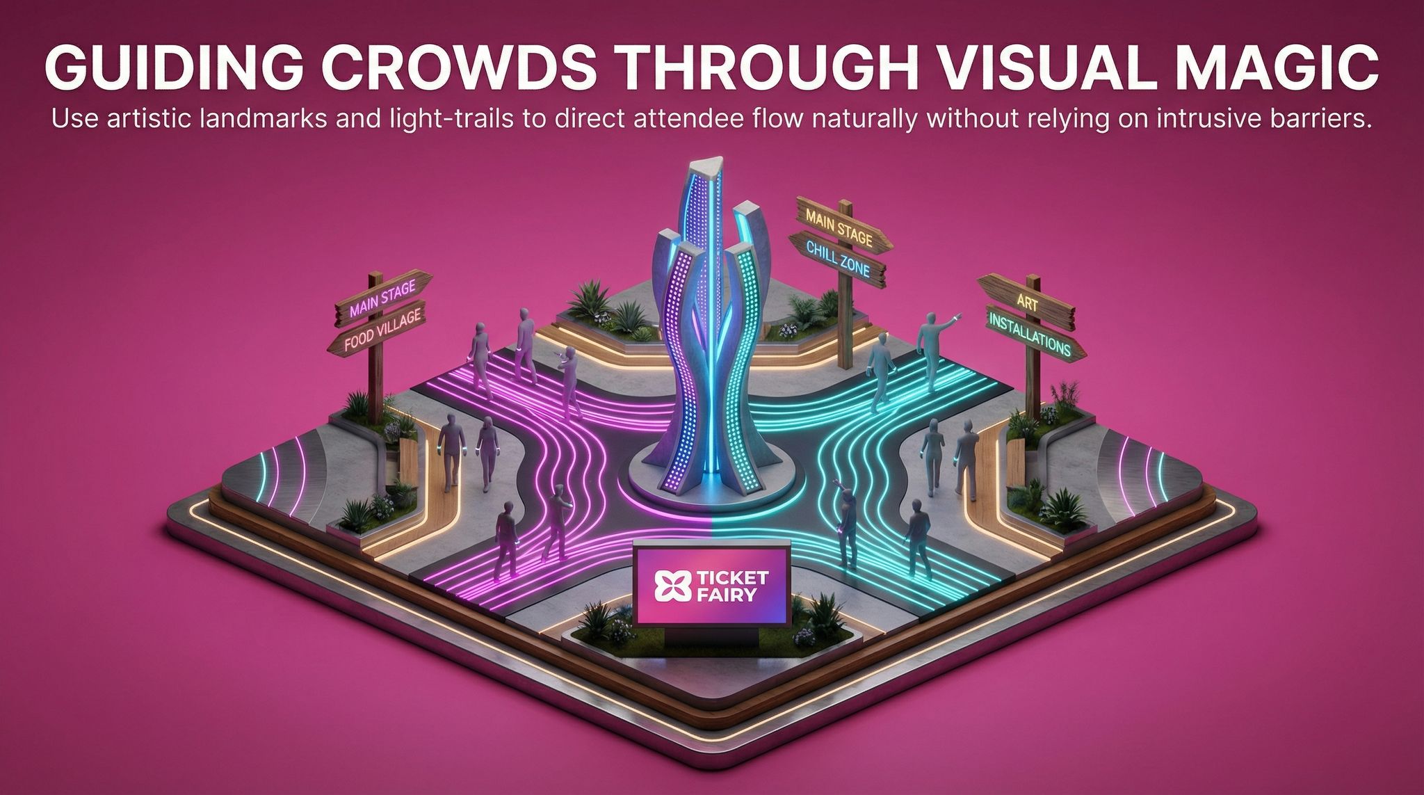 Guiding Crowds Through Visual Magic